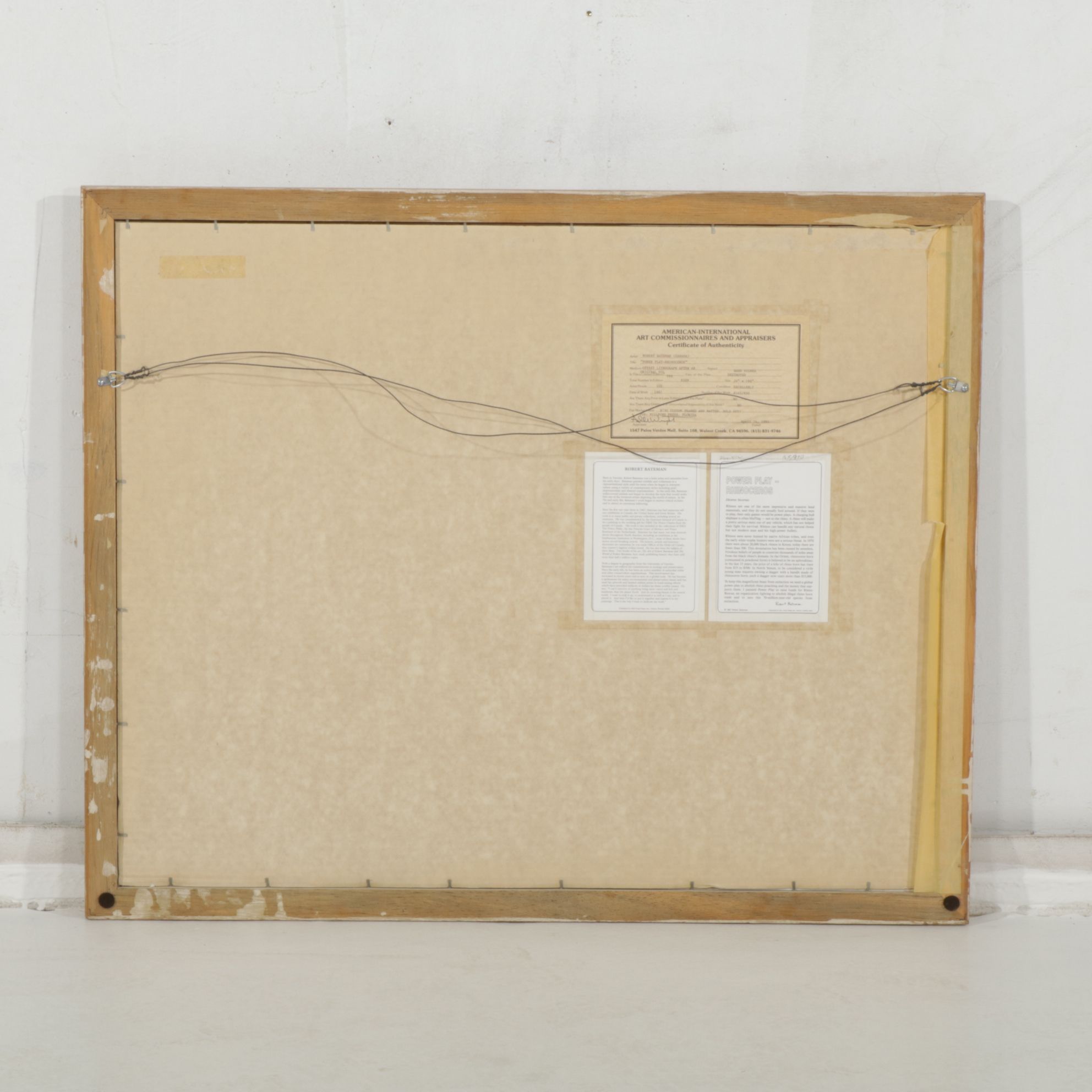 Robert Bateman Offset Lithograph "Power Play - Rhinoceros", 1991