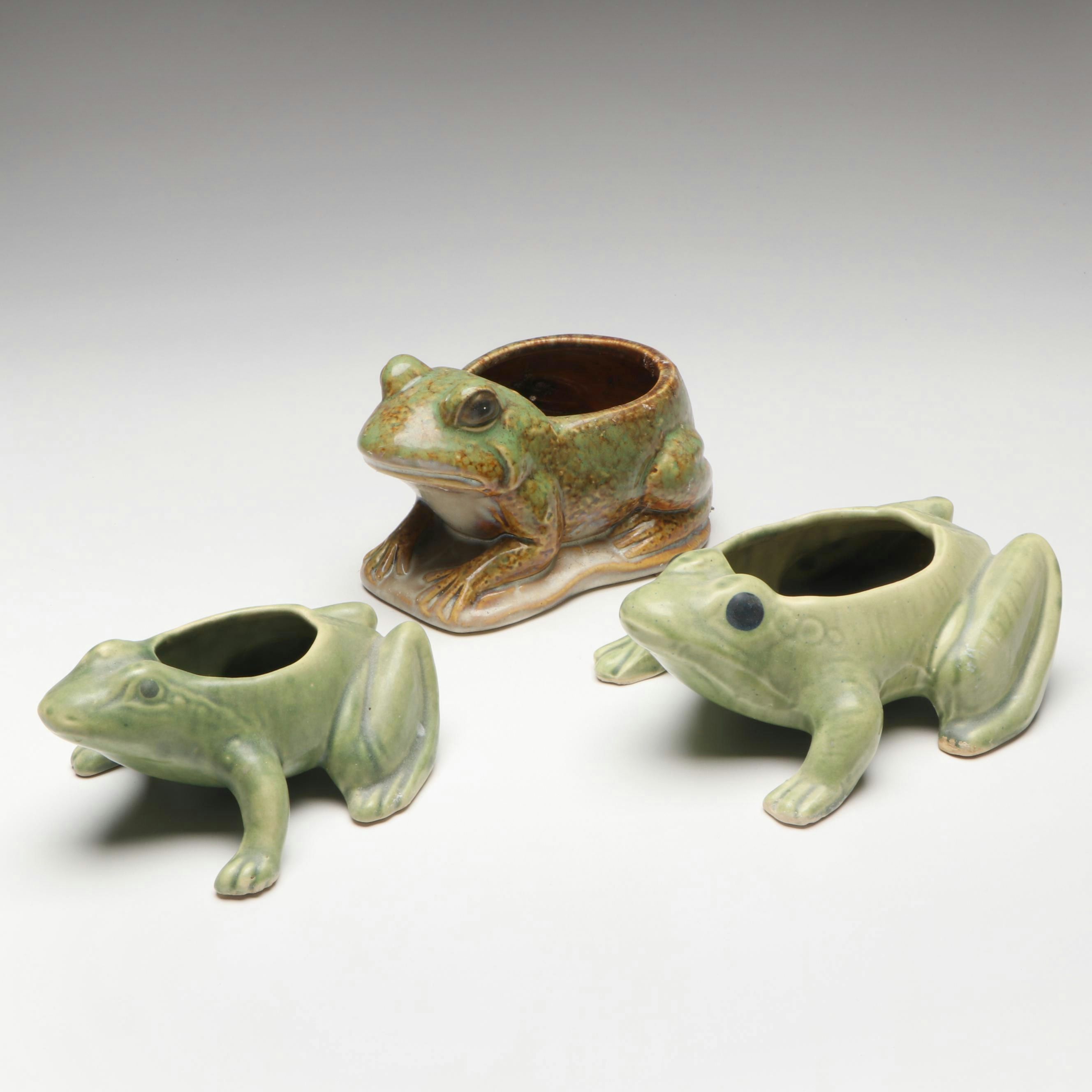 Brush McCoy Pottery Frog Planters