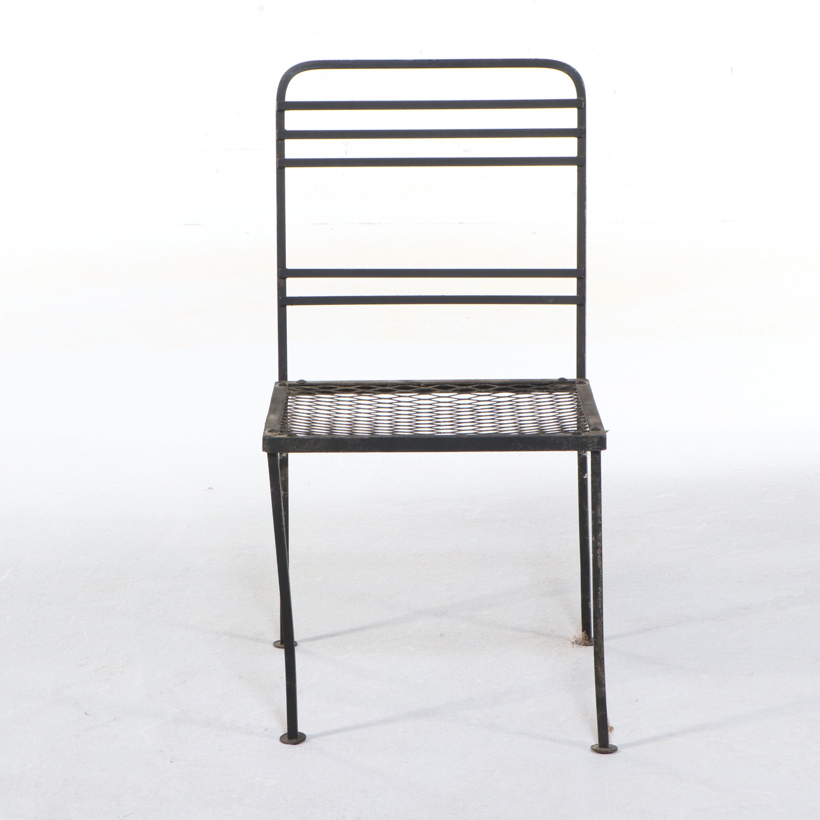 Iron and Glass Five-Piece Patio Dining Set, Mid-20th Century