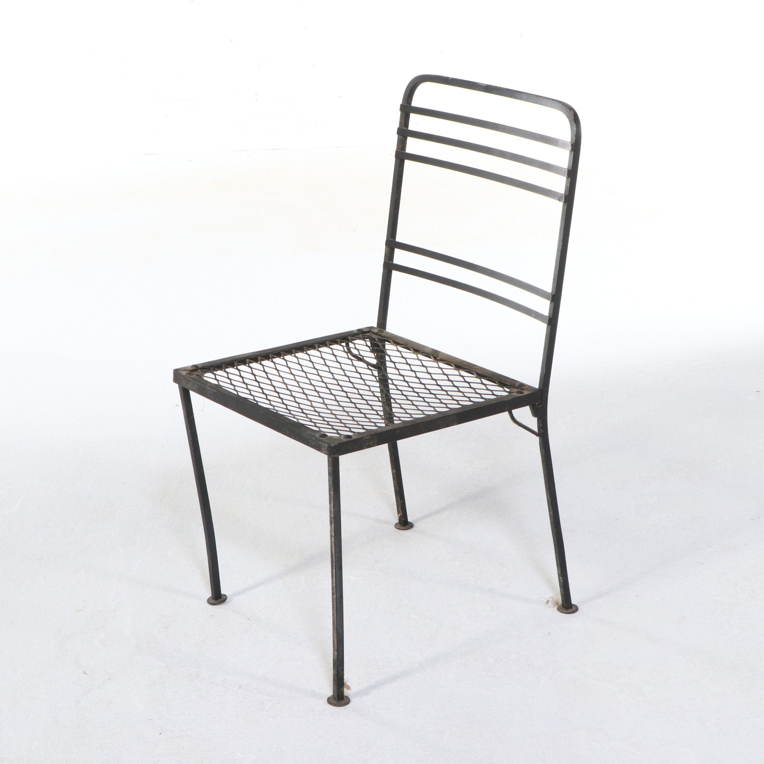 Iron and Glass Five-Piece Patio Dining Set, Mid-20th Century