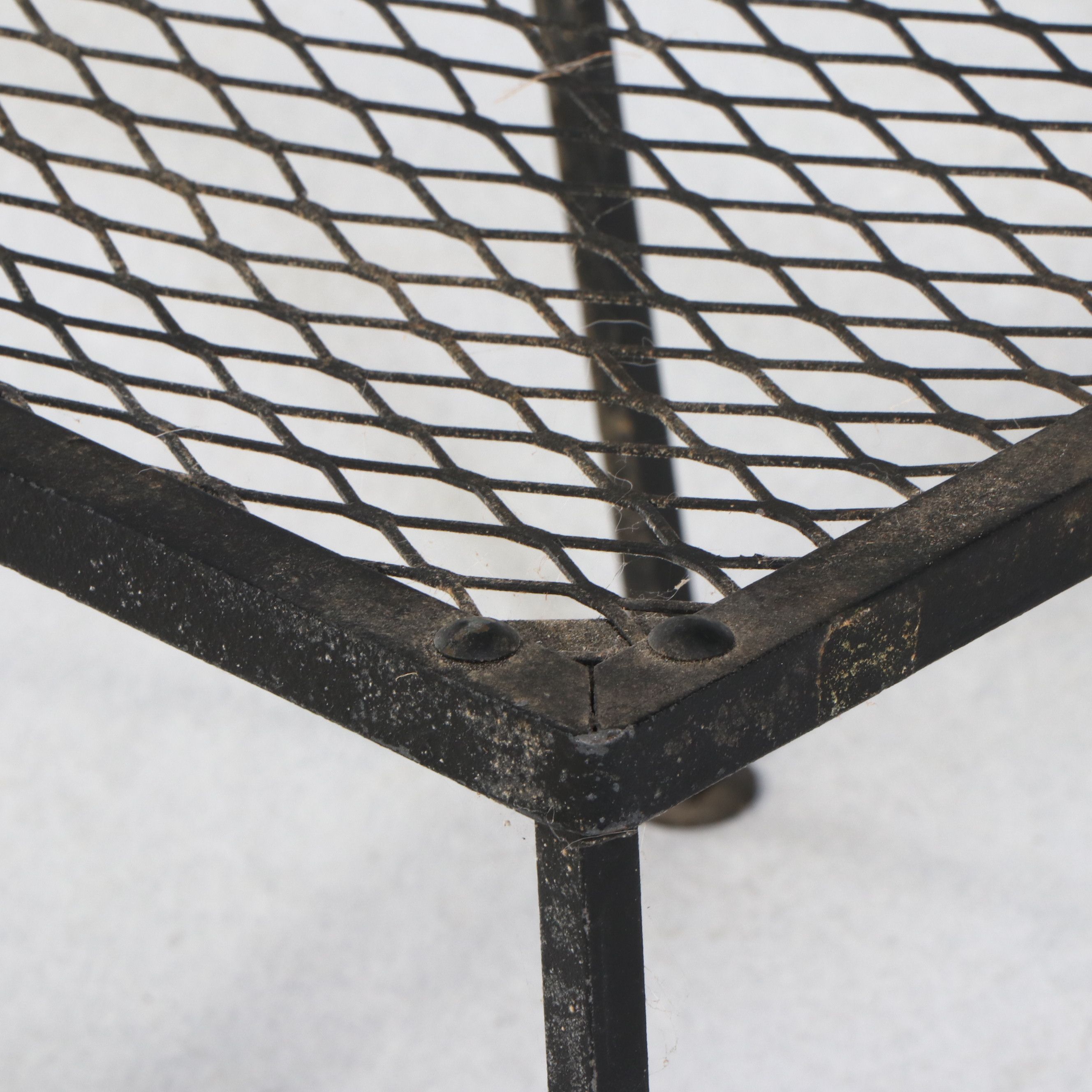 Iron and Glass Five-Piece Patio Dining Set, Mid-20th Century