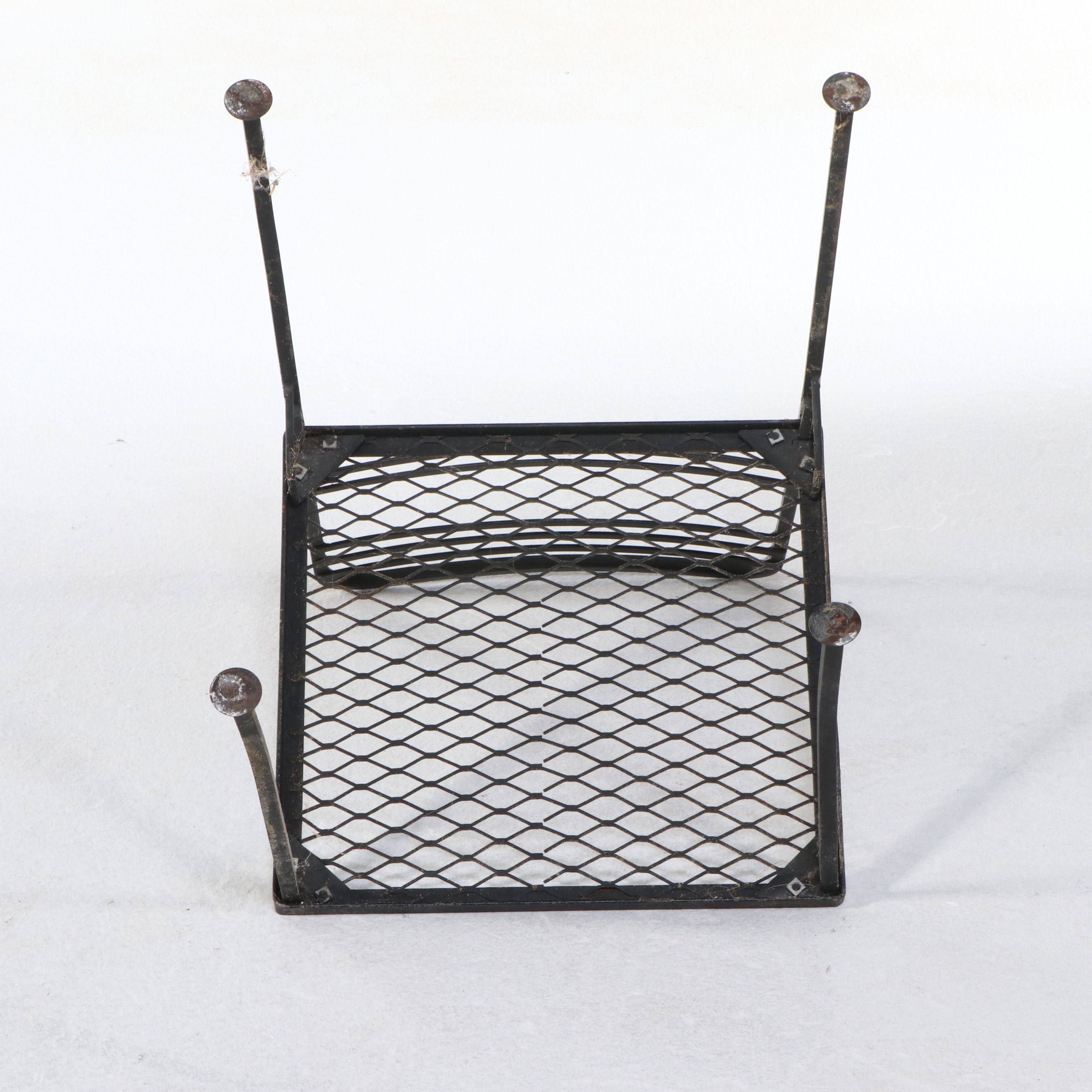 Iron and Glass Five-Piece Patio Dining Set, Mid-20th Century