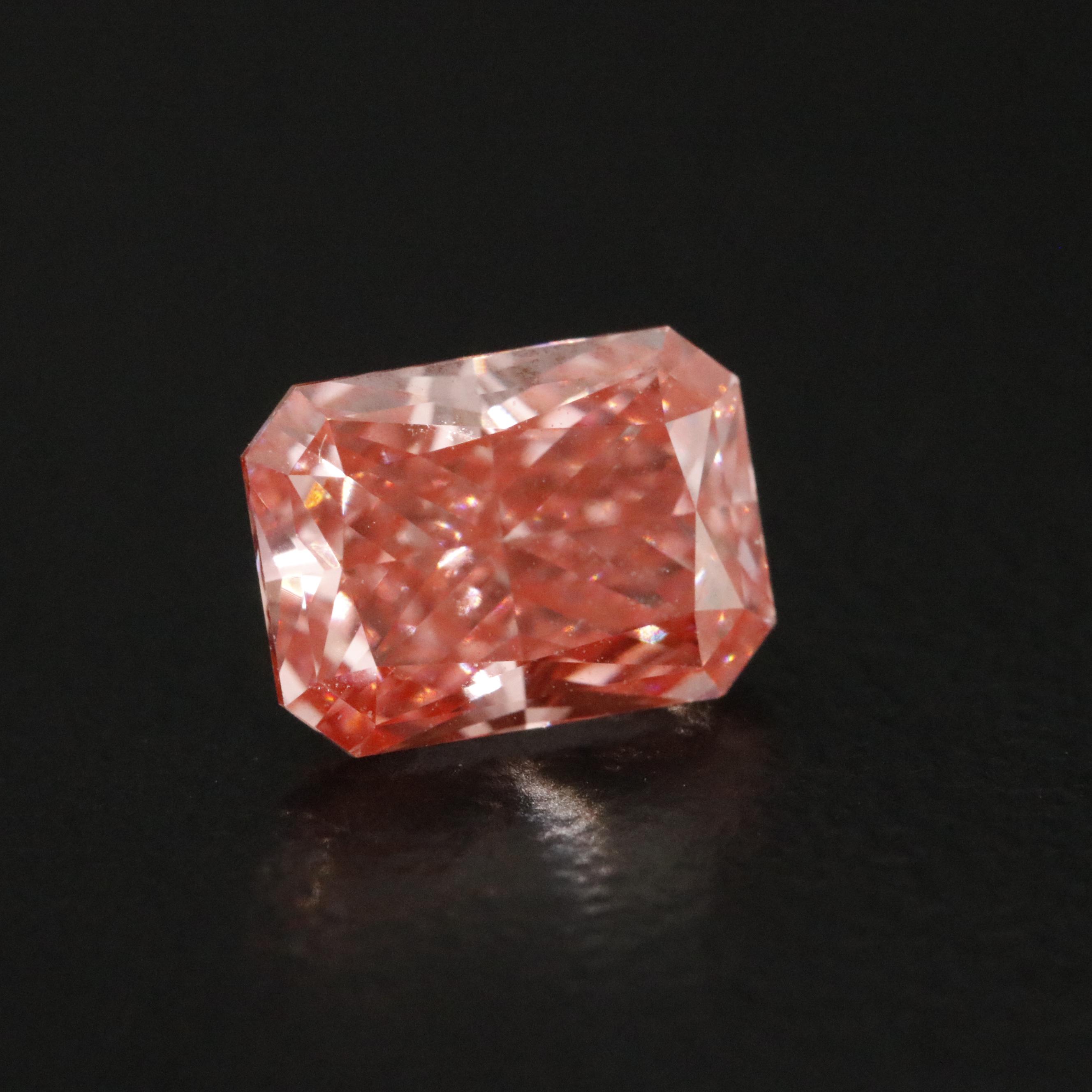 Loose 1.10 CT Lab Grown Fancy Pink Diamond with IGI Report
