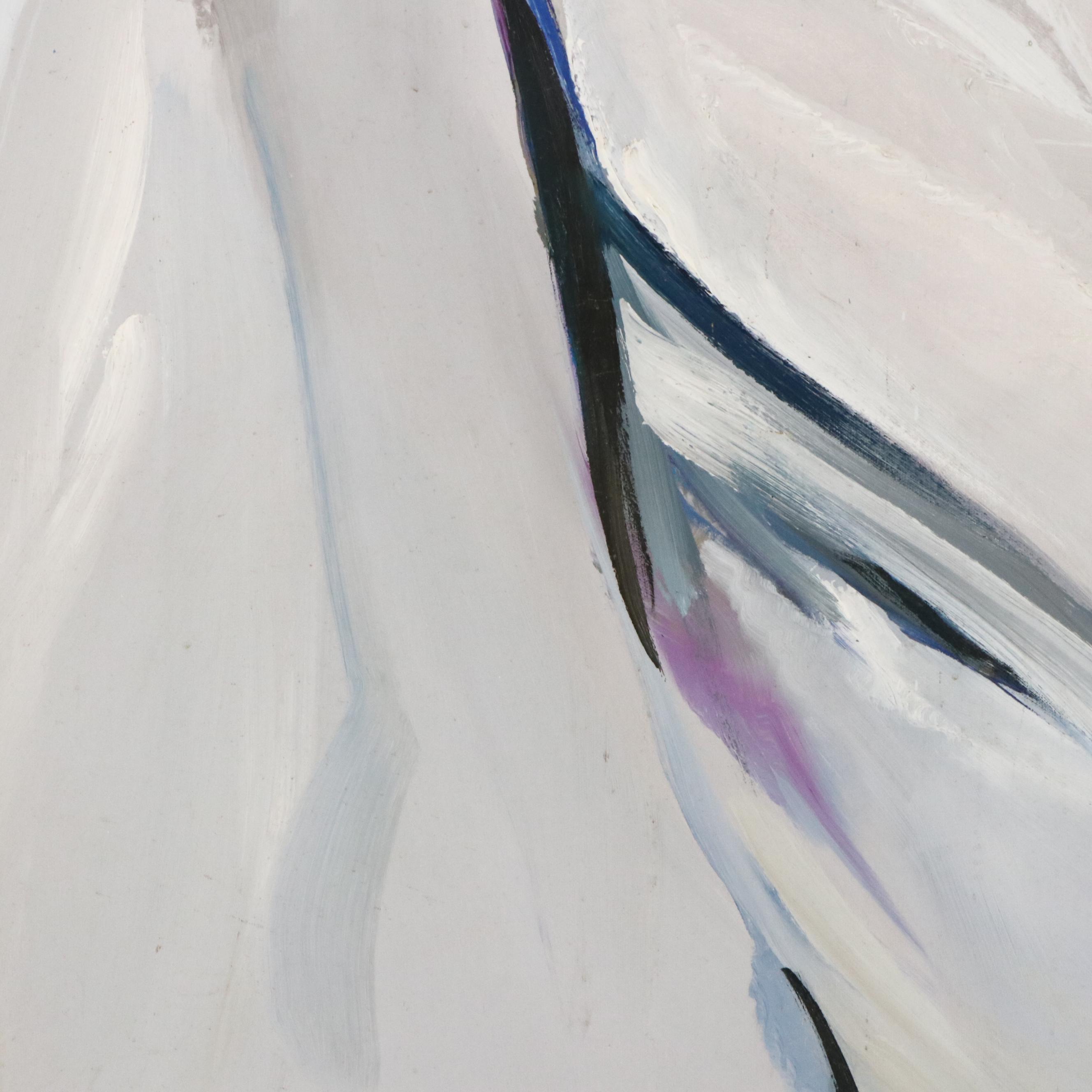 Goddard Abstract Floral Oil Painting, Late 20th or 21st Century