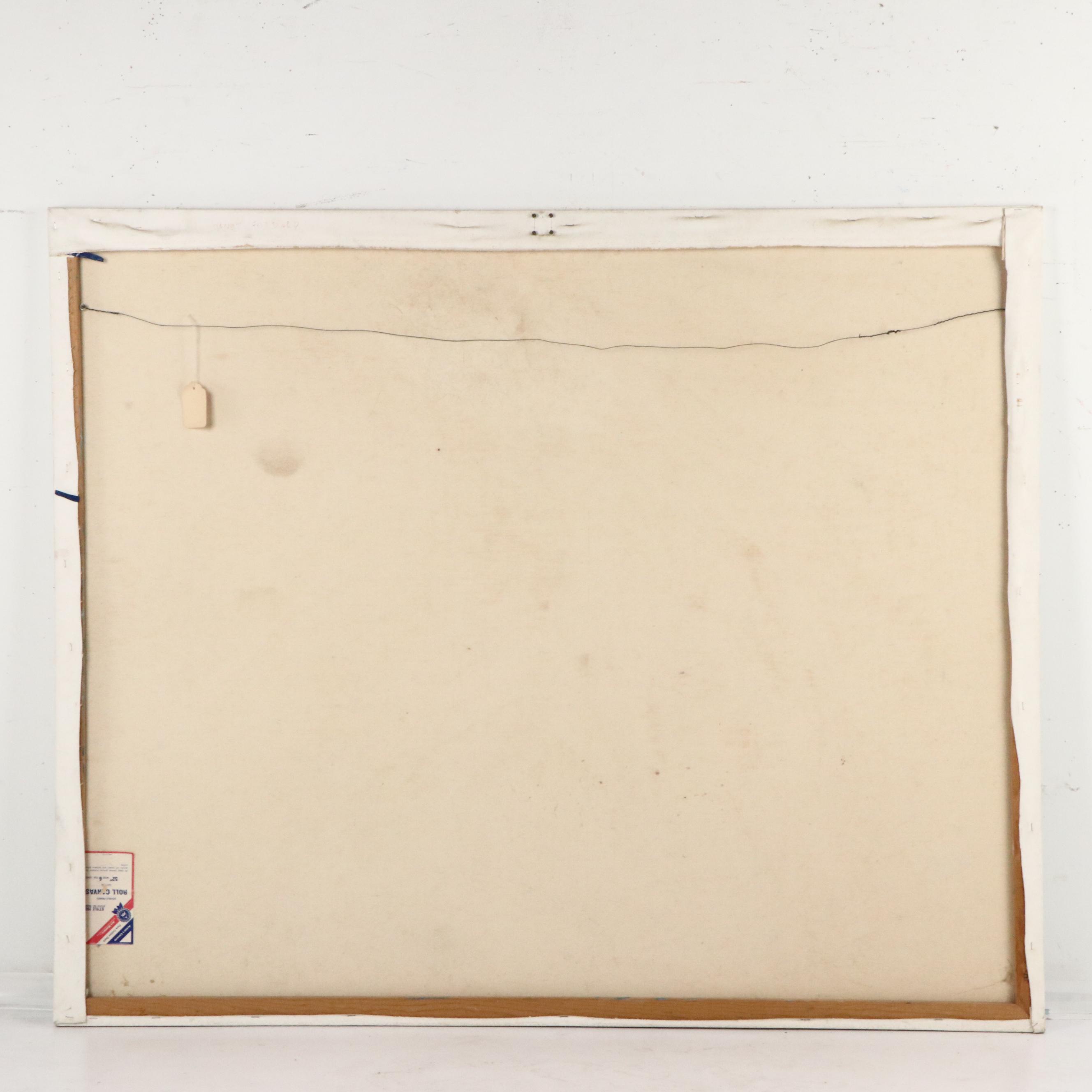 Goddard Abstract Floral Oil Painting, Late 20th or 21st Century