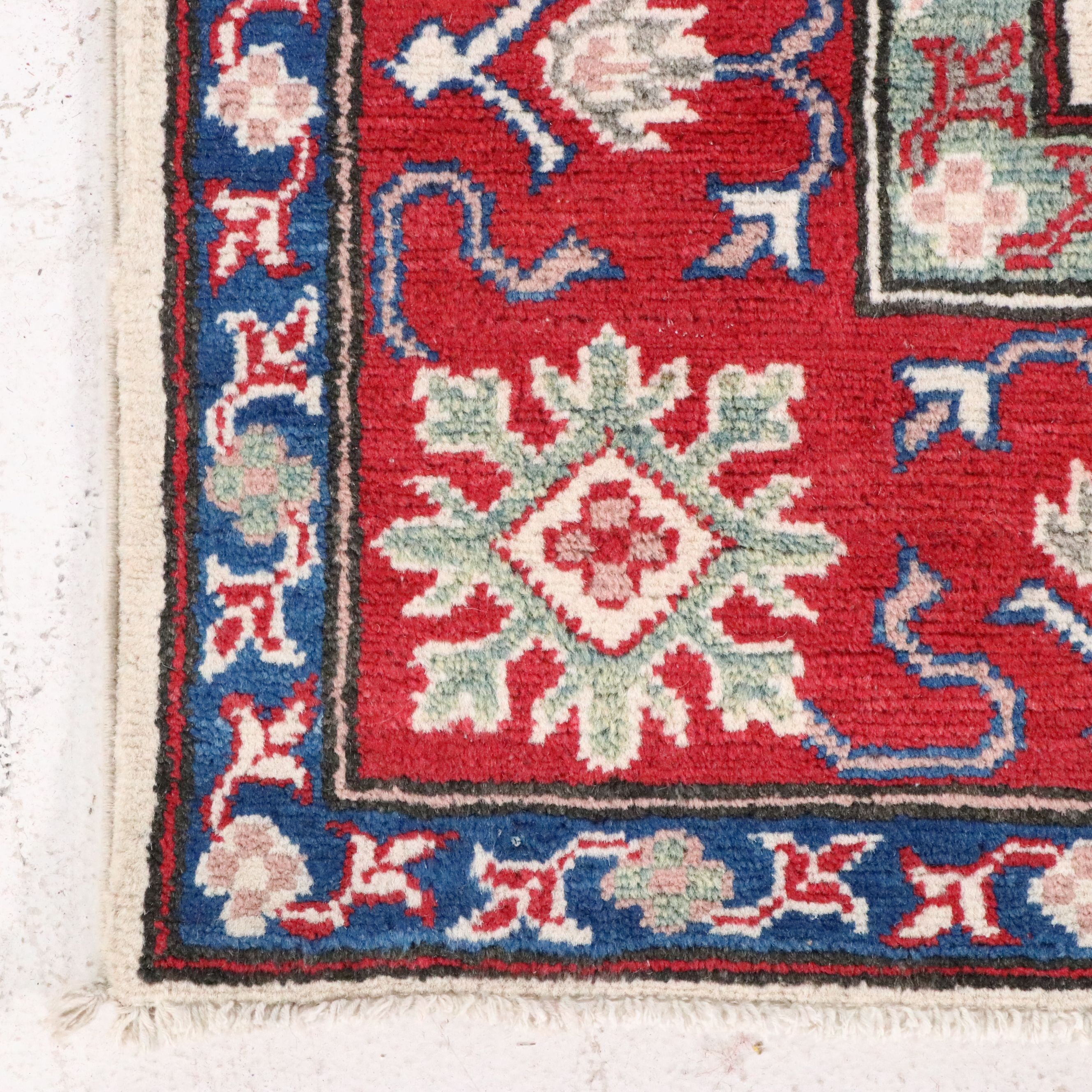 4'11 x 6'4 Hand-Knotted Pakistani Kazak Area Rug