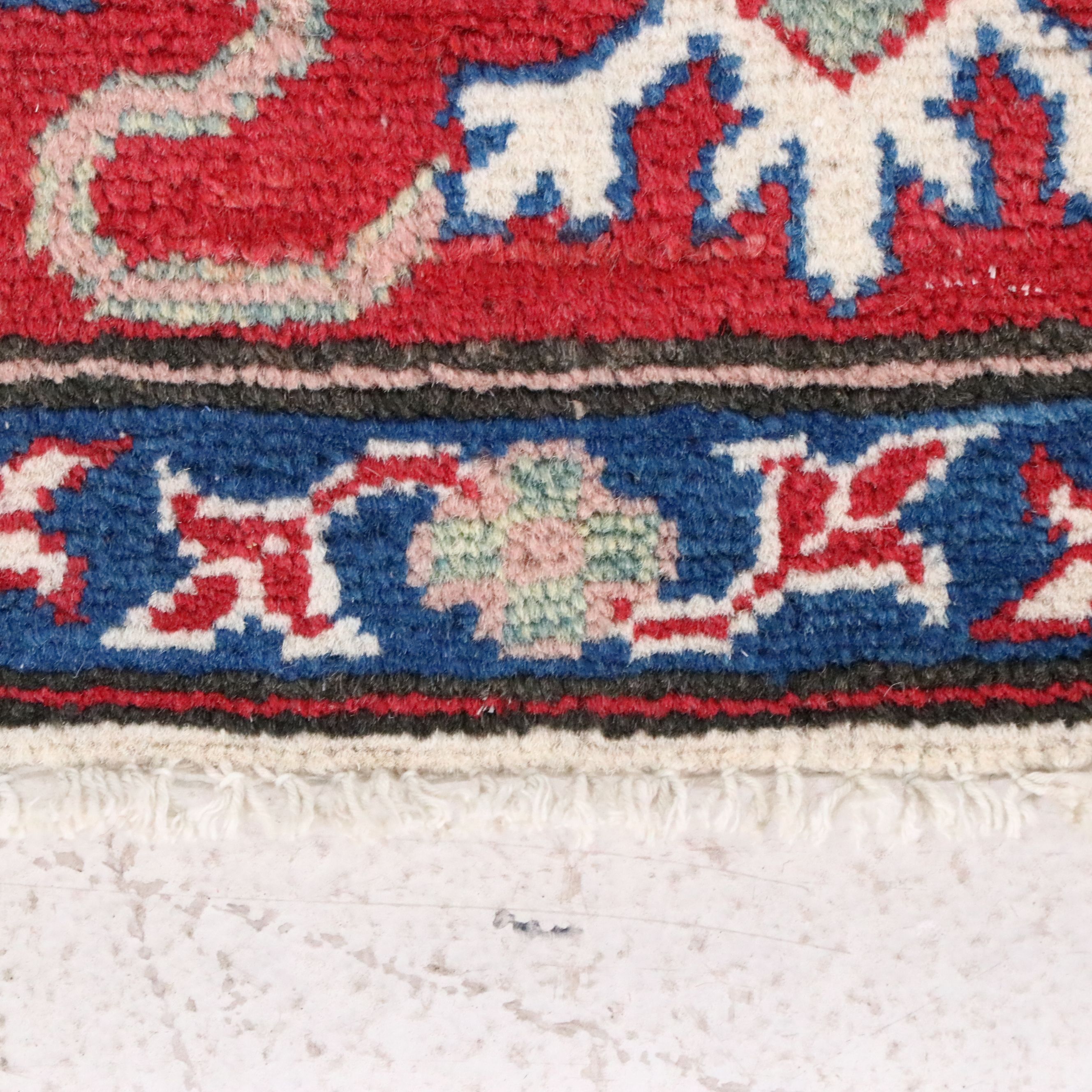 4'11 x 6'4 Hand-Knotted Pakistani Kazak Area Rug