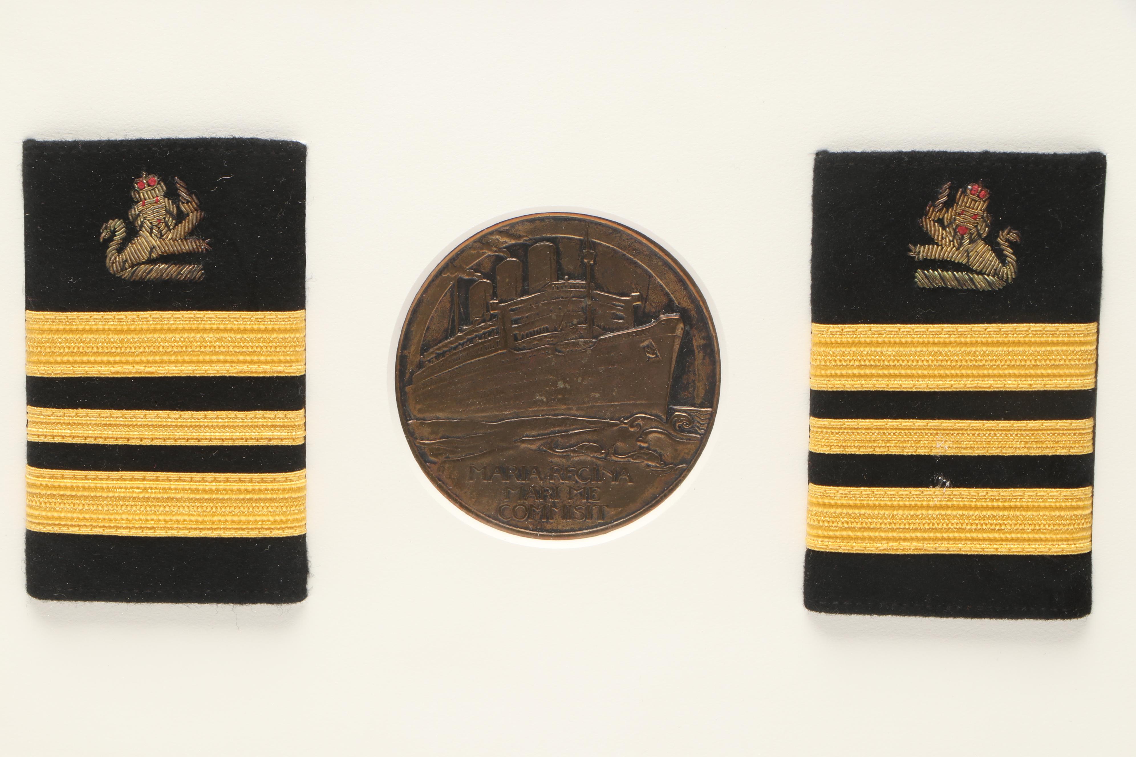 RMS Queen Mary Medals, Postal Covers and Captain Shoulder Boards