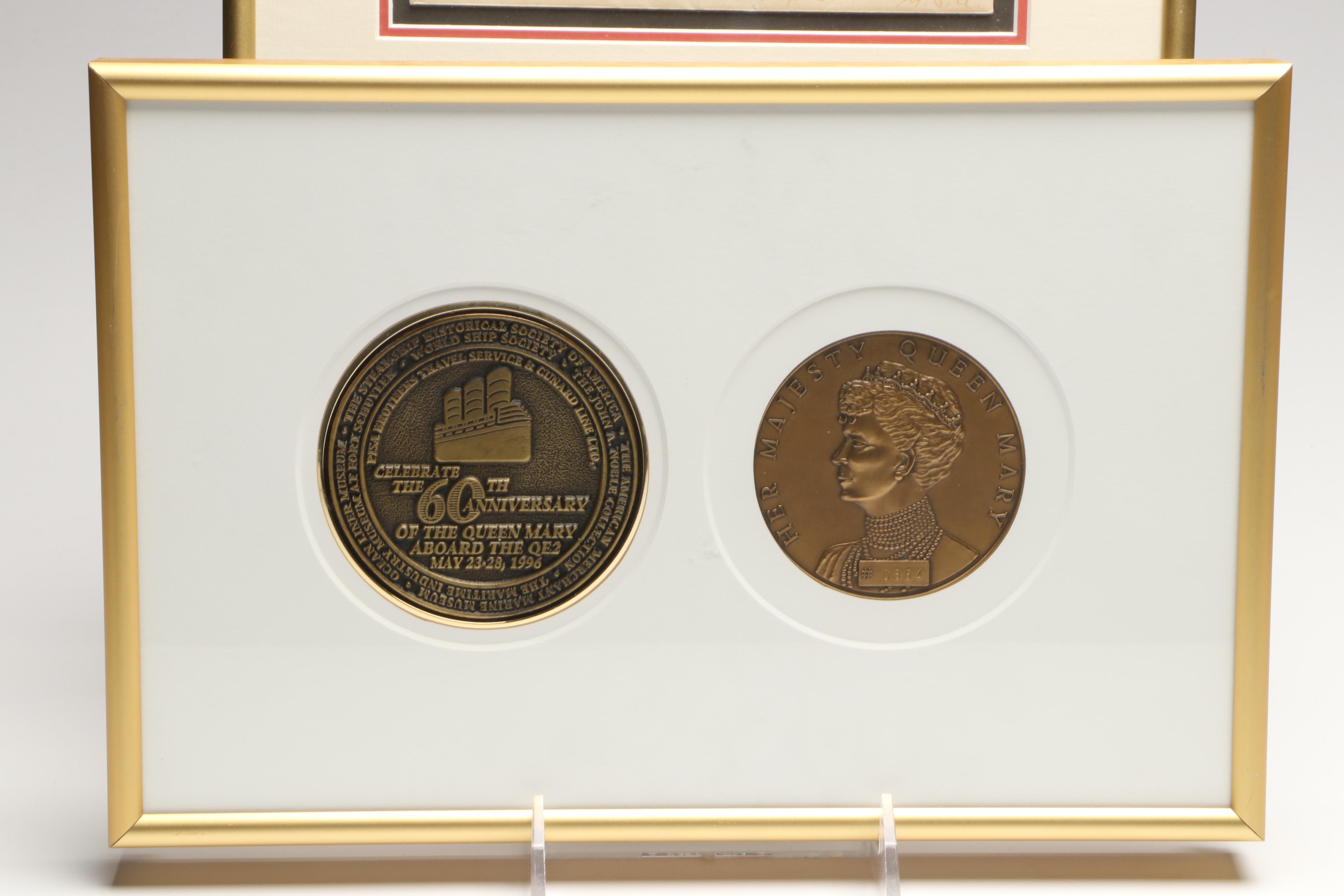 RMS Queen Mary Medals, Postal Covers and Captain Shoulder Boards