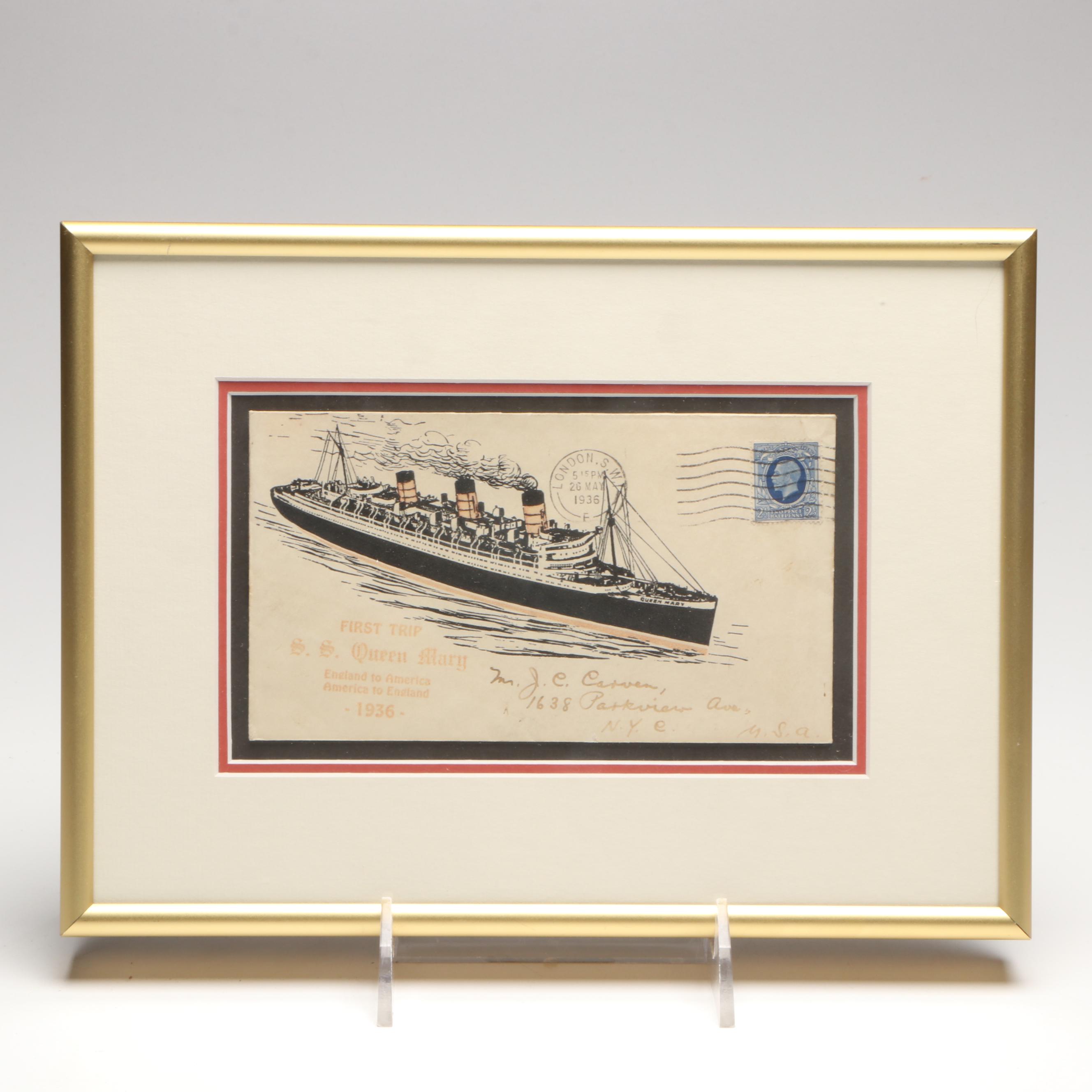 RMS Queen Mary Medals, Postal Covers and Captain Shoulder Boards