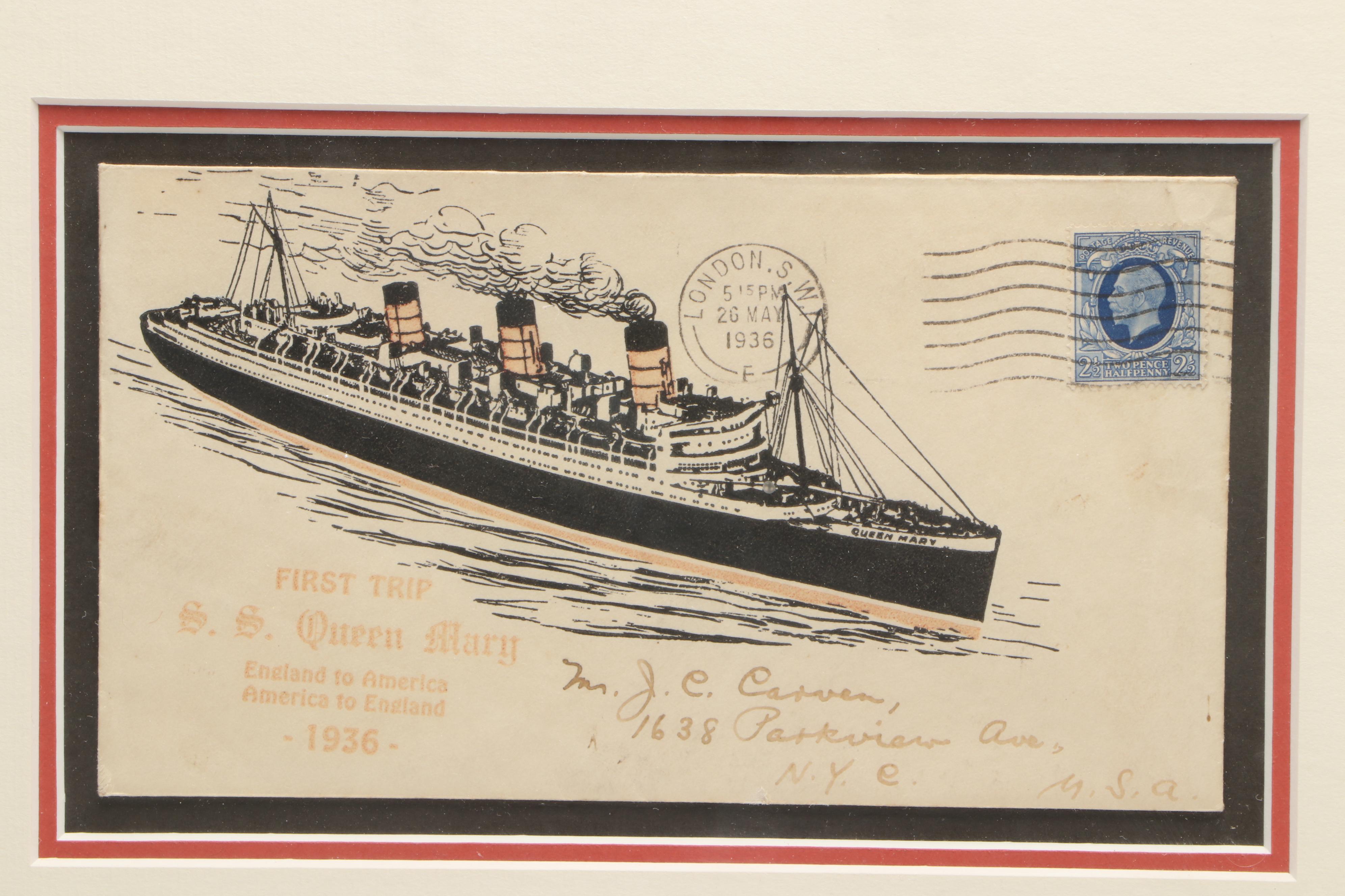 RMS Queen Mary Medals, Postal Covers and Captain Shoulder Boards