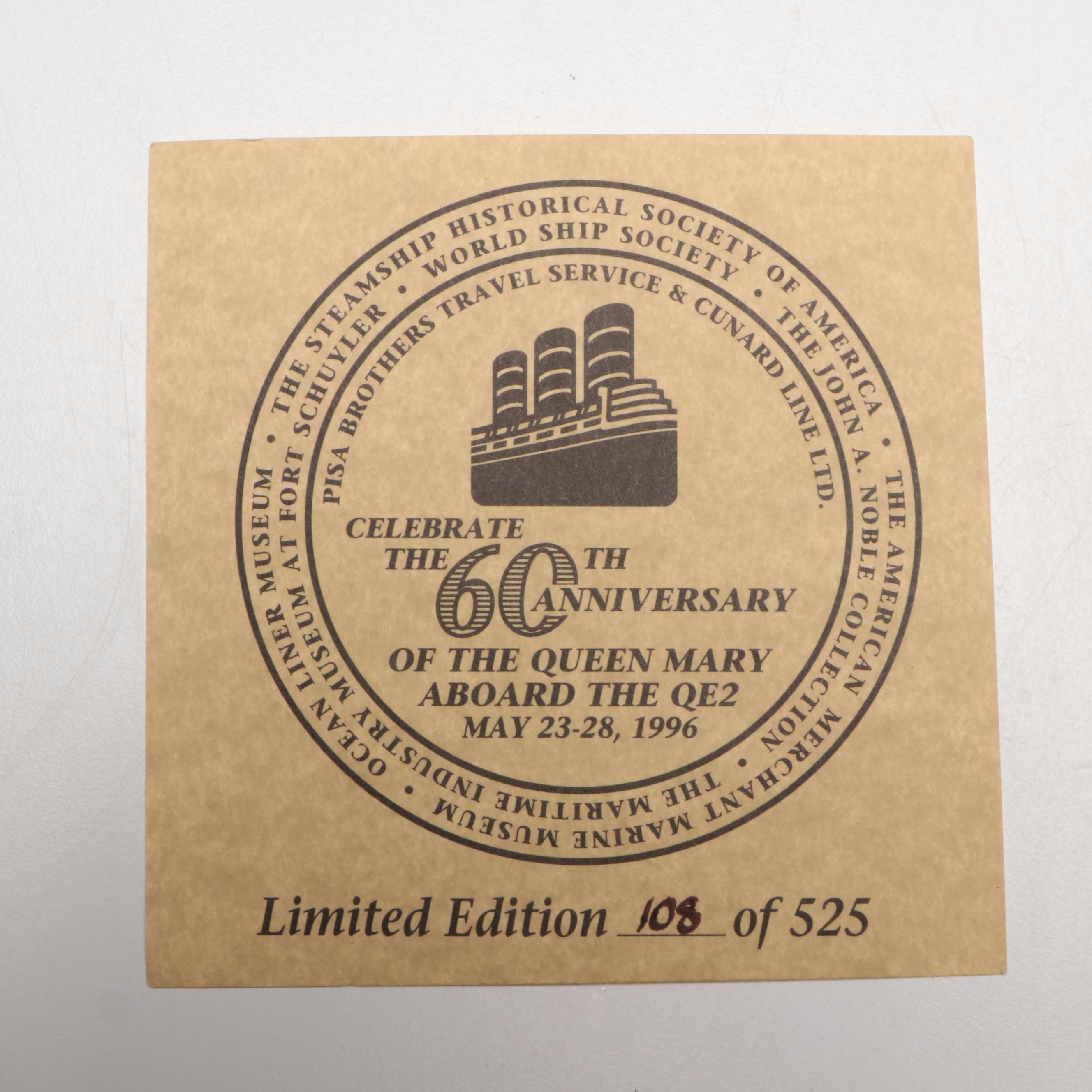 RMS Queen Mary Medals, Postal Covers and Captain Shoulder Boards