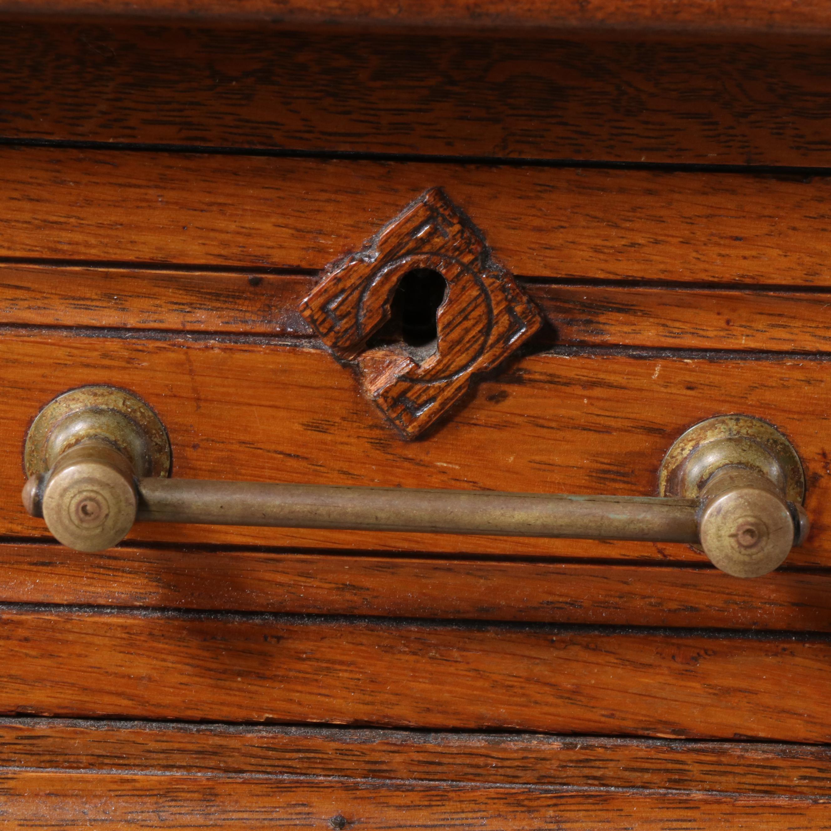 Victorian Eastlake Oak Tambour Secretary Desk, Late 19th/ Early 20th Century