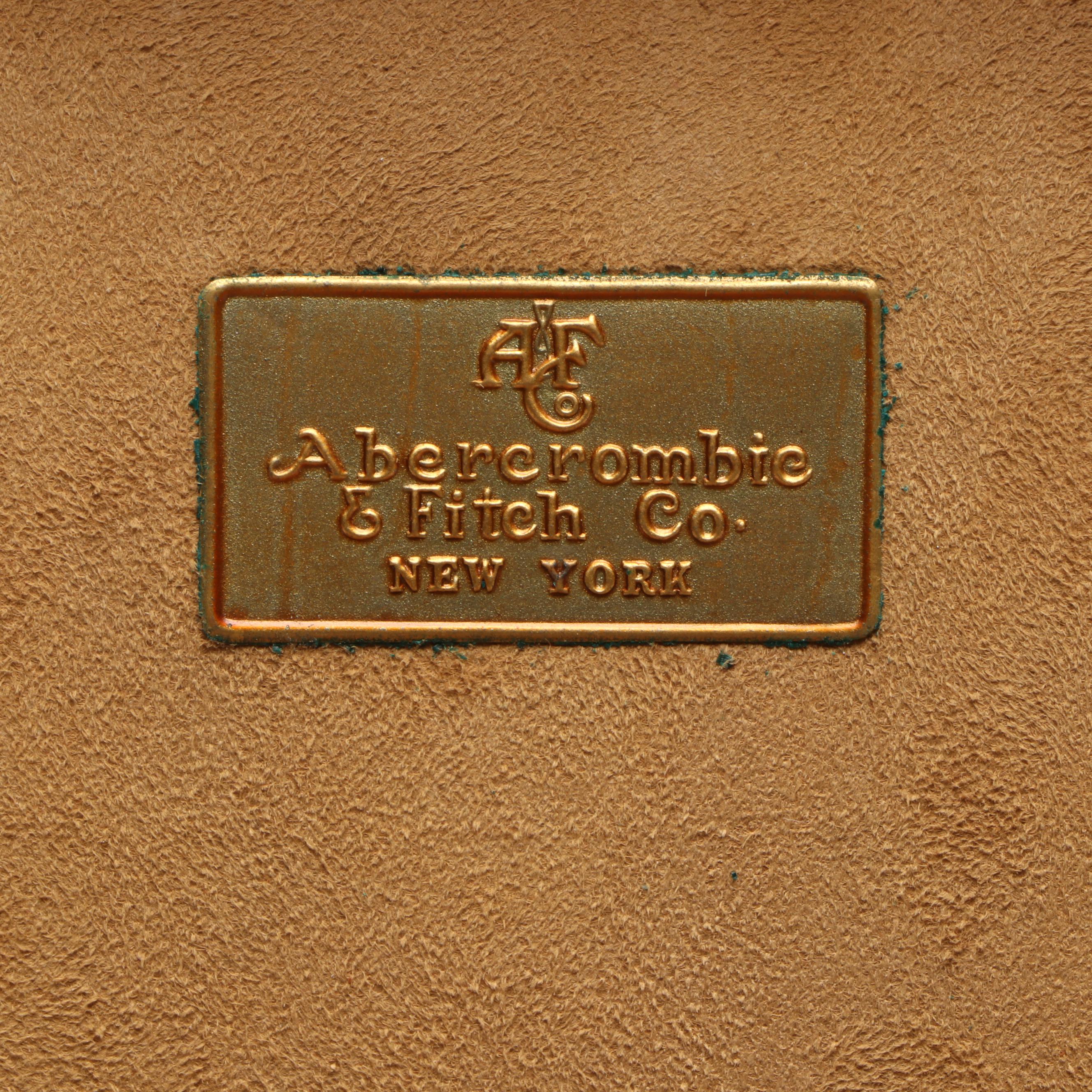 Abercrombie & Fitch Co. Silver Plate Bottles with Leather Carry Case