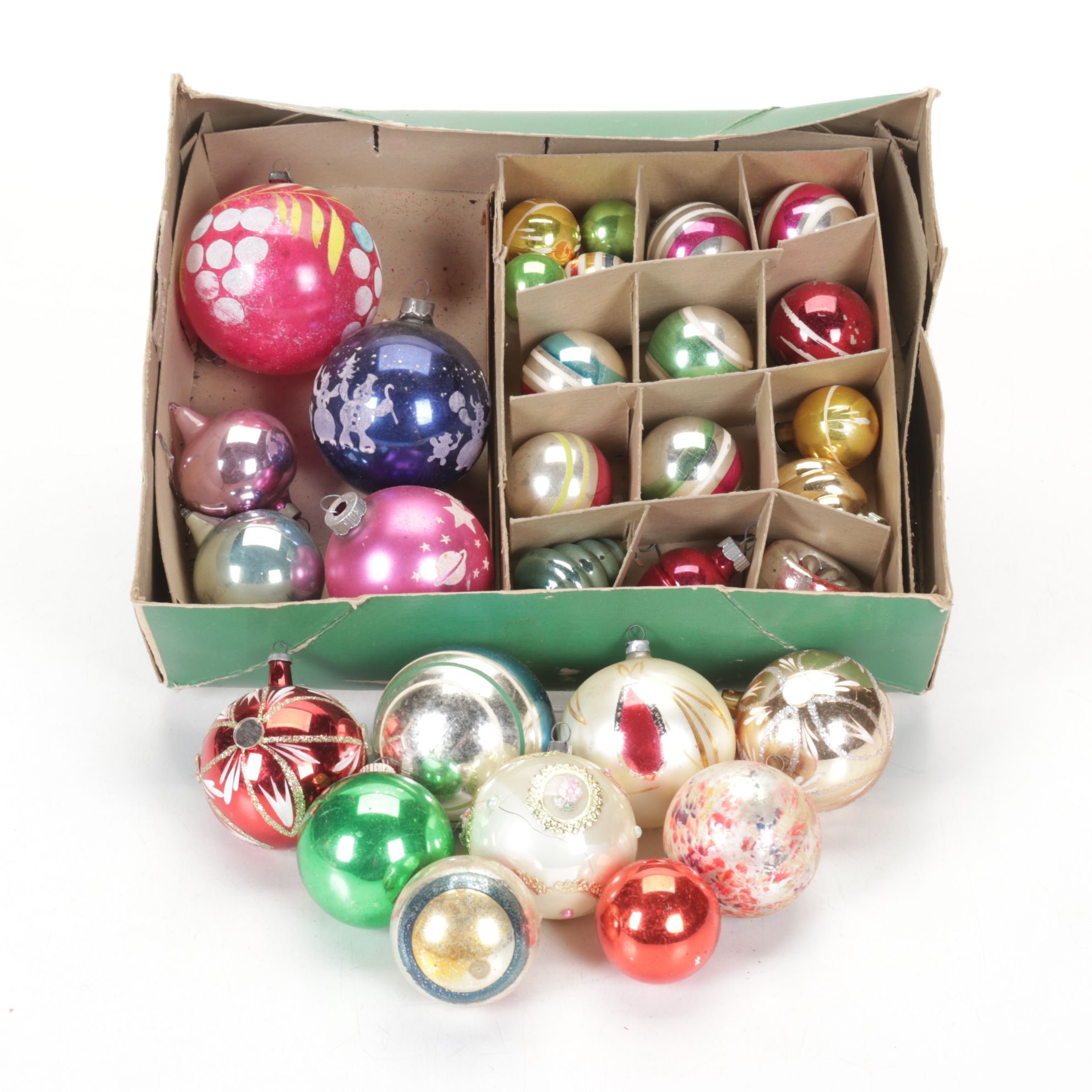 Mercury Glass Style Christmas Tree Ornaments