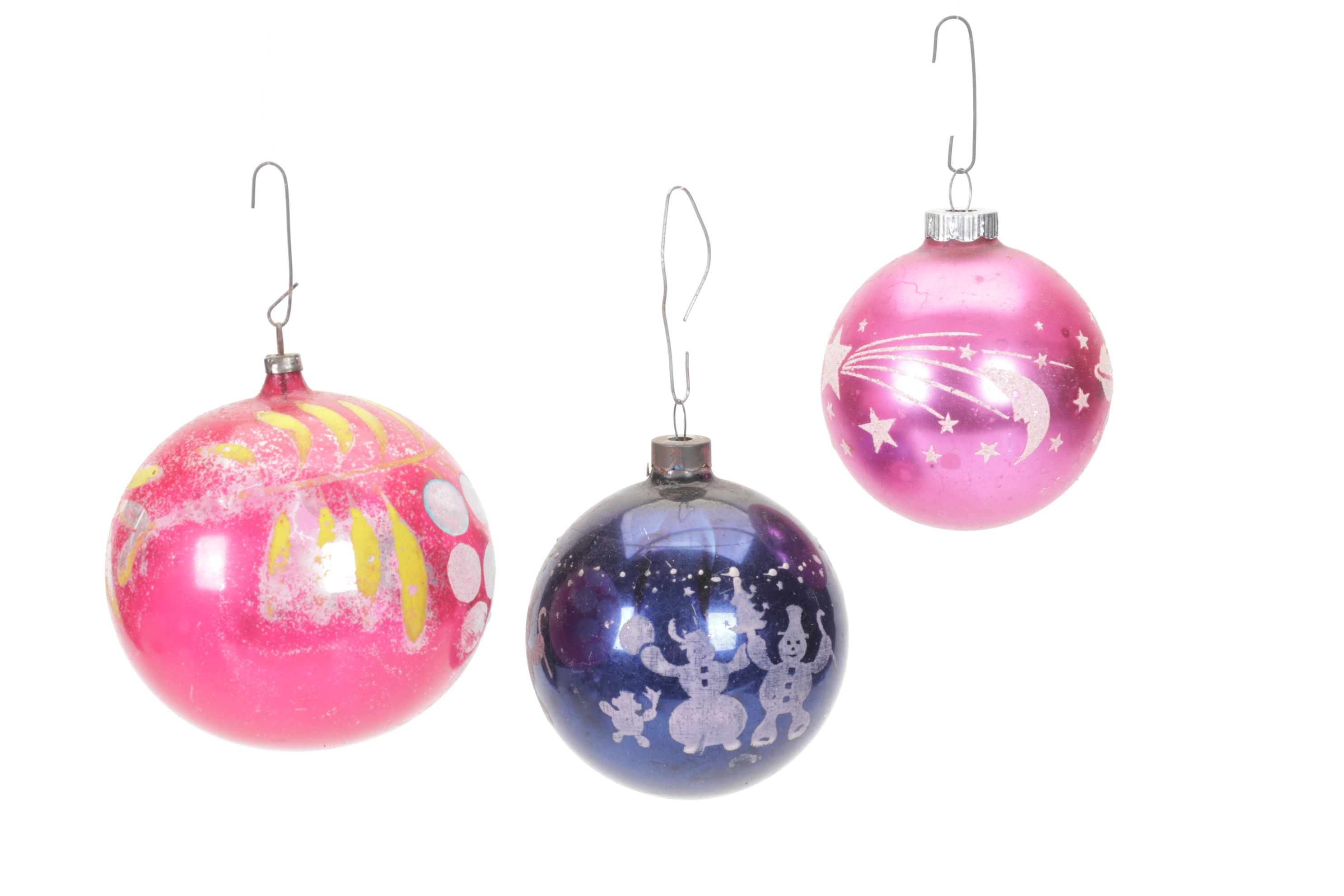Mercury Glass Style Christmas Tree Ornaments