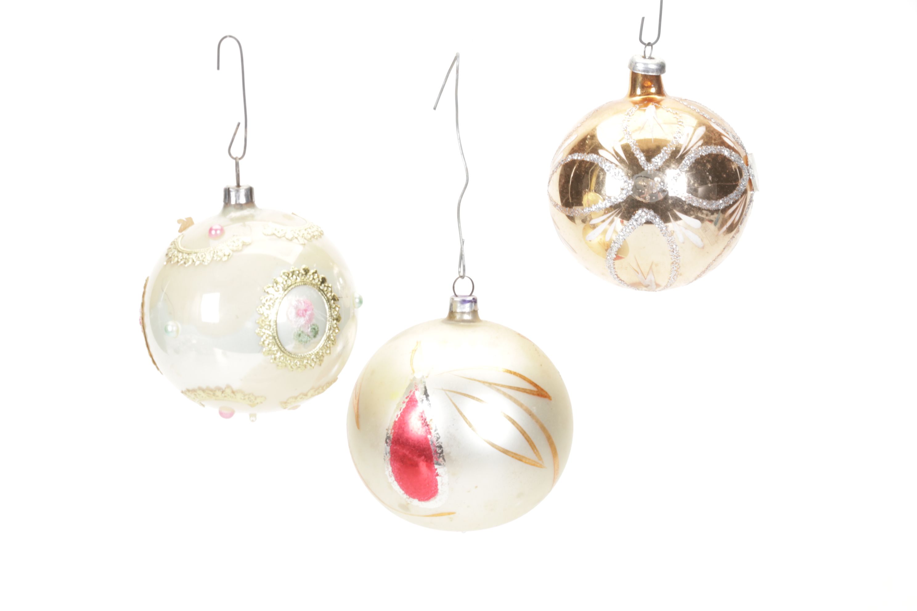 Mercury Glass Style Christmas Tree Ornaments