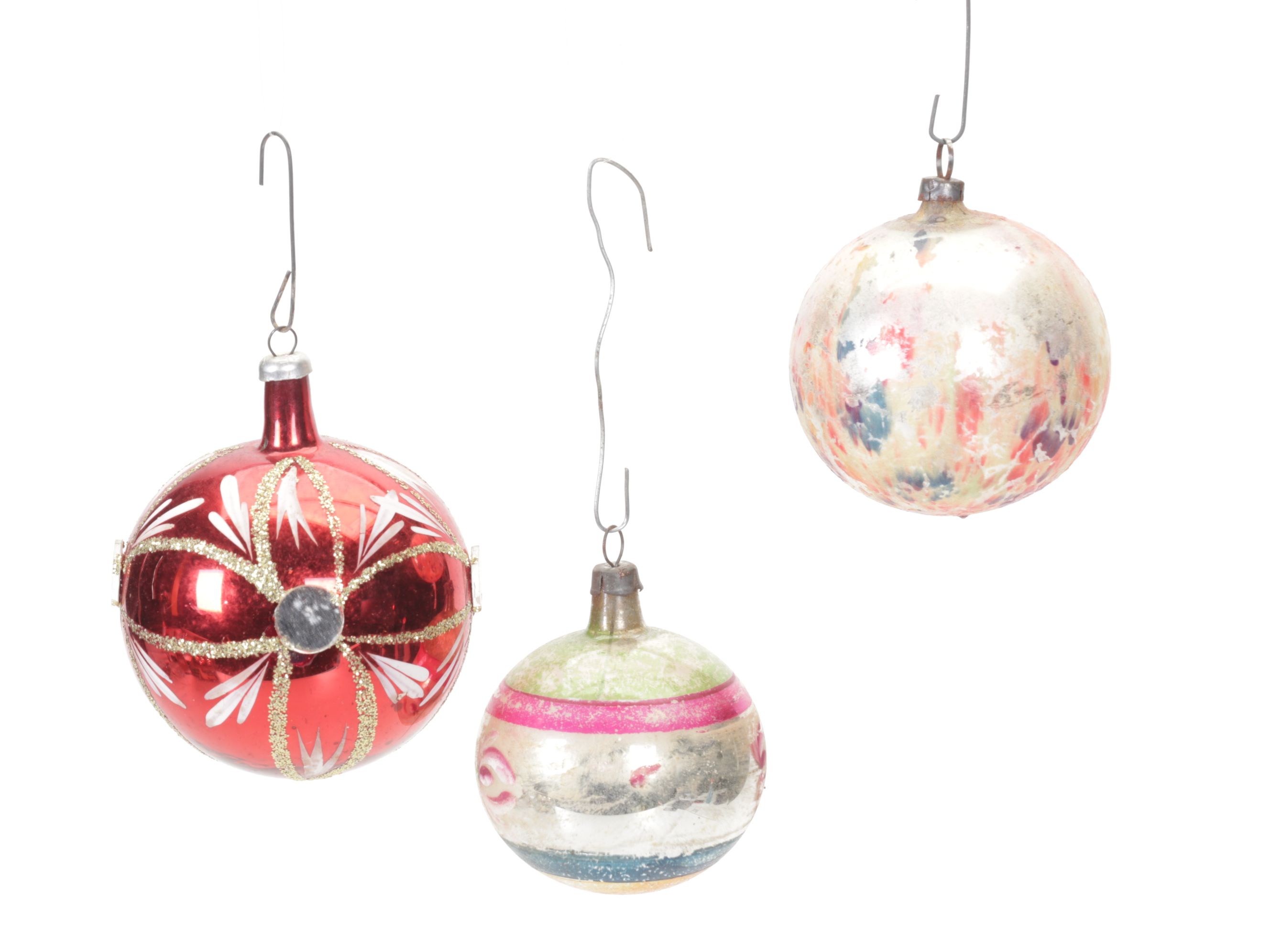 Mercury Glass Style Christmas Tree Ornaments