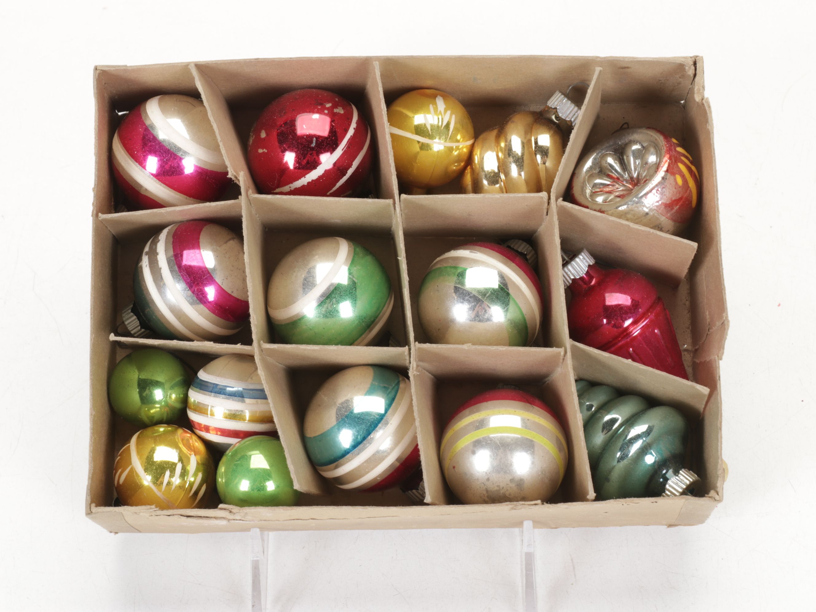 Mercury Glass Style Christmas Tree Ornaments