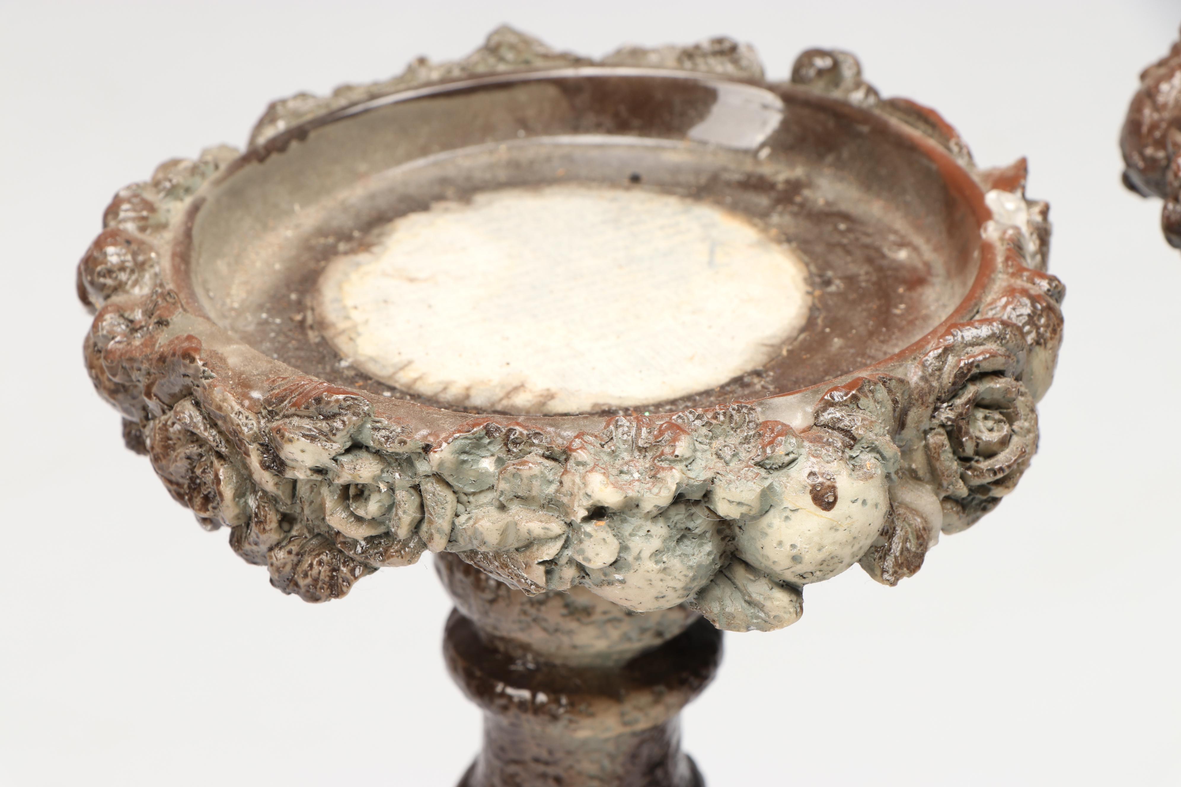 Pair of Baroque Style Pillar Candle Holders