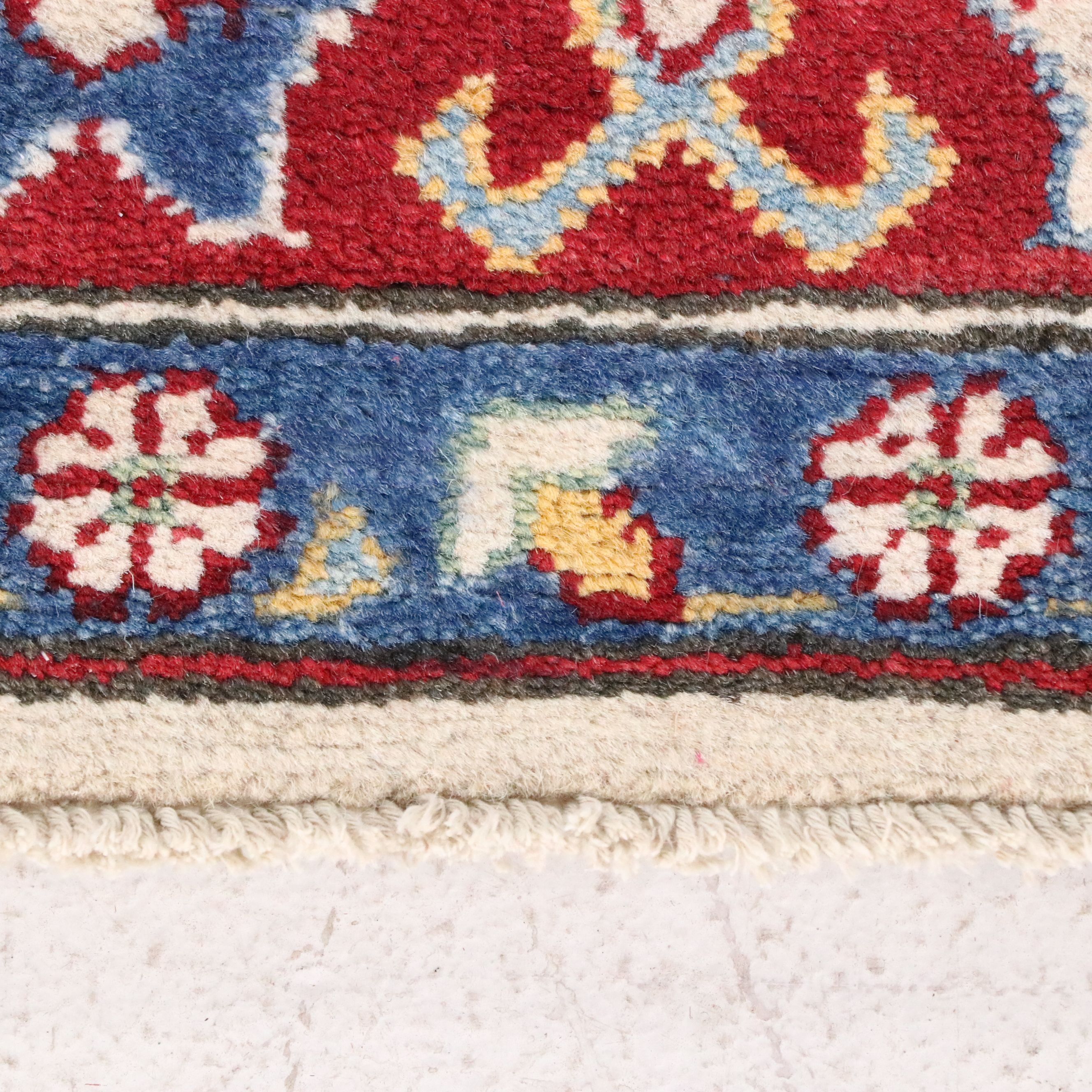 4'11 x 6'10 Hand-Knotted Pakistani Kazak Area Rug