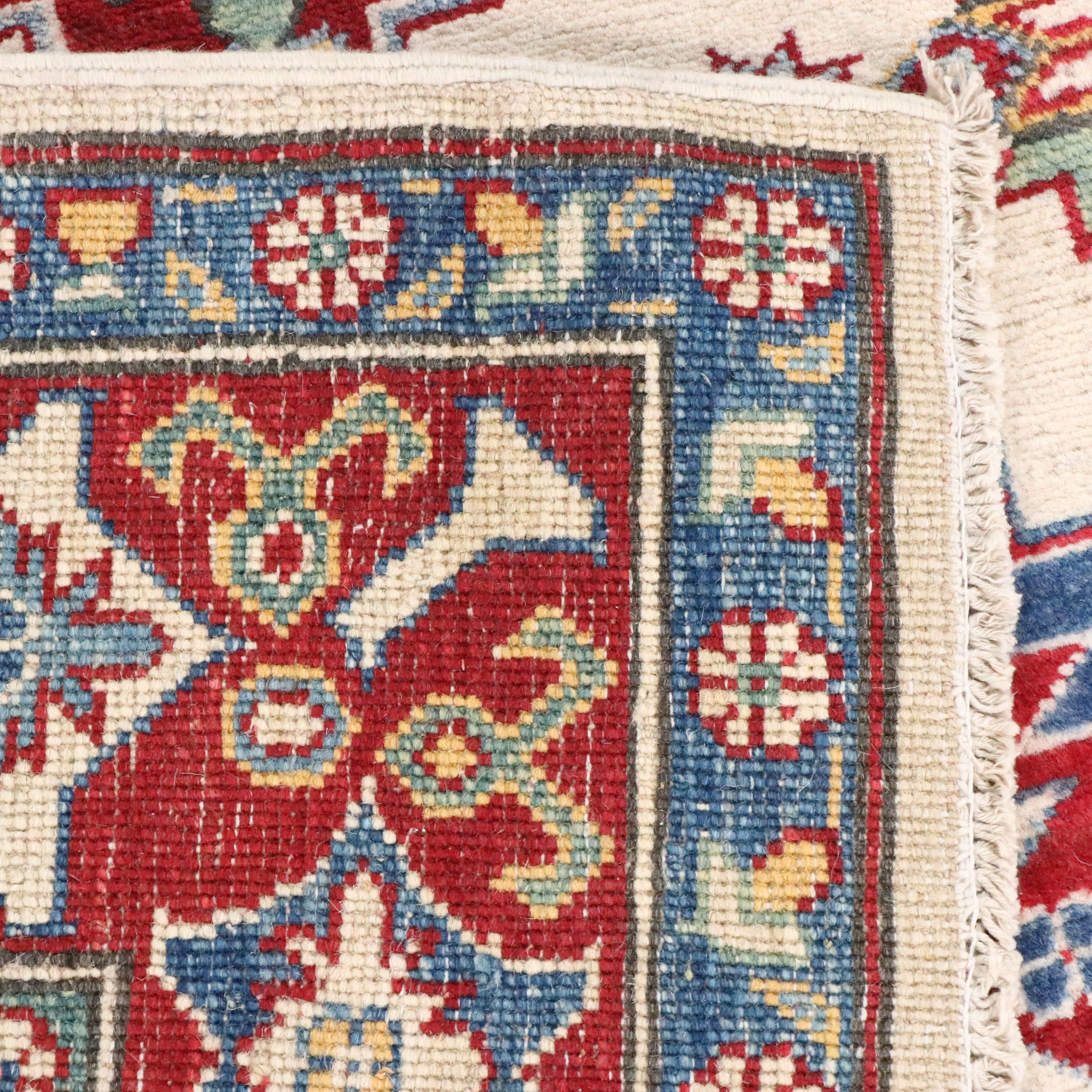 4'11 x 6'10 Hand-Knotted Pakistani Kazak Area Rug