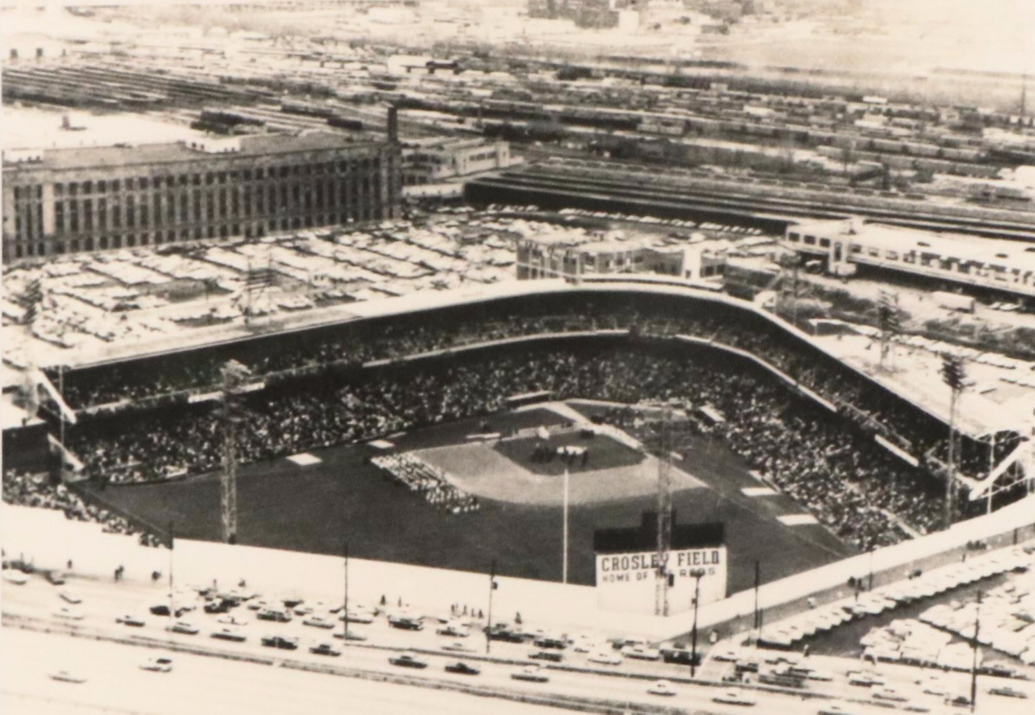Monochrome Photographic Print of Crosley Field
