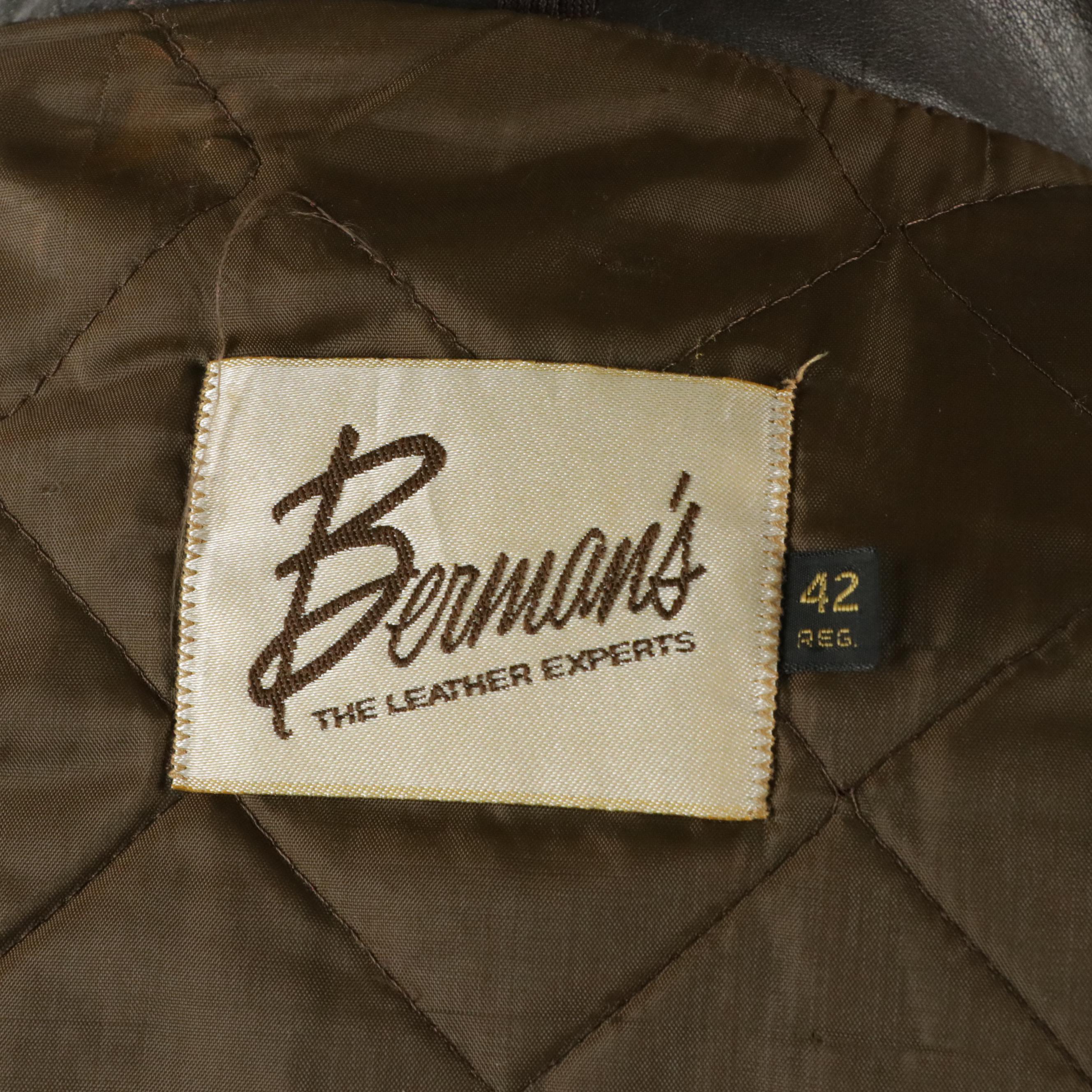 Men's GNW Button Front and Berman's Zip Front Brown Leather Jackets