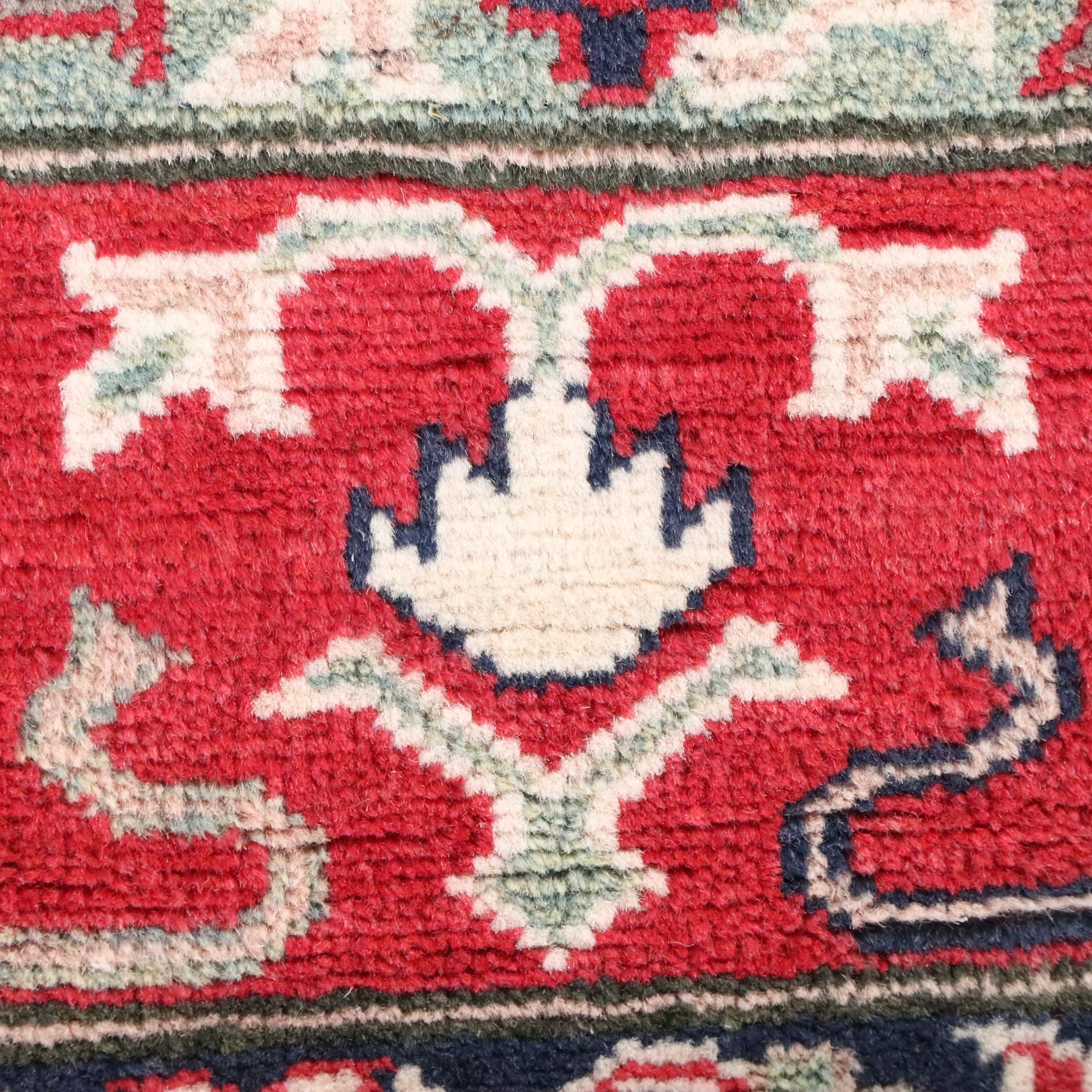 5' x 6'6 Hand-Knotted Pakistani Kazak Area Rug