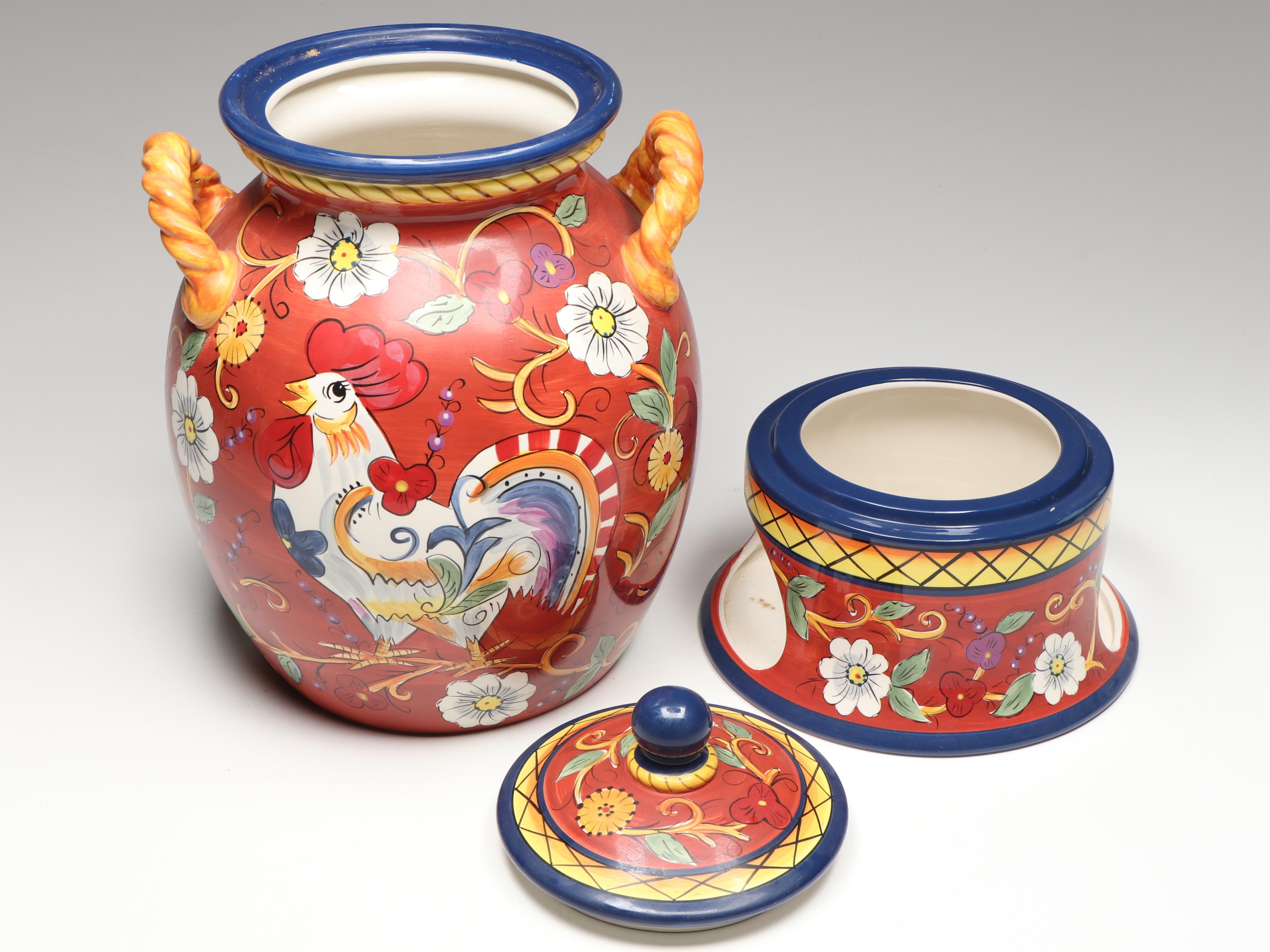 Tabletops Gallery Hand-Painted Porcelain Samovar with "Coffee Cake" Hand Towel