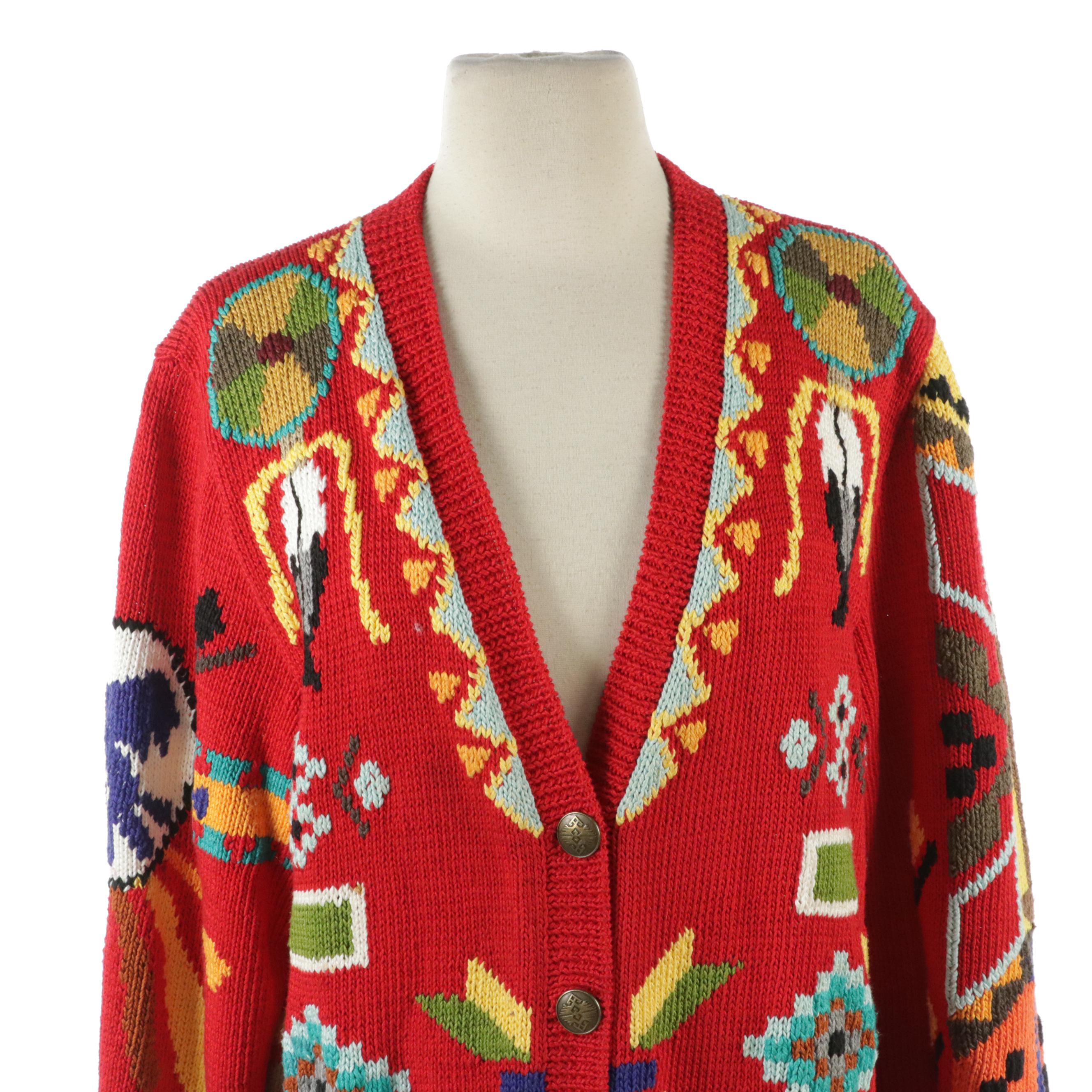 Lauren Ralph Lauren Knit Nordic Fair Isle Shawl Collar Sweater & Berek Cardigan