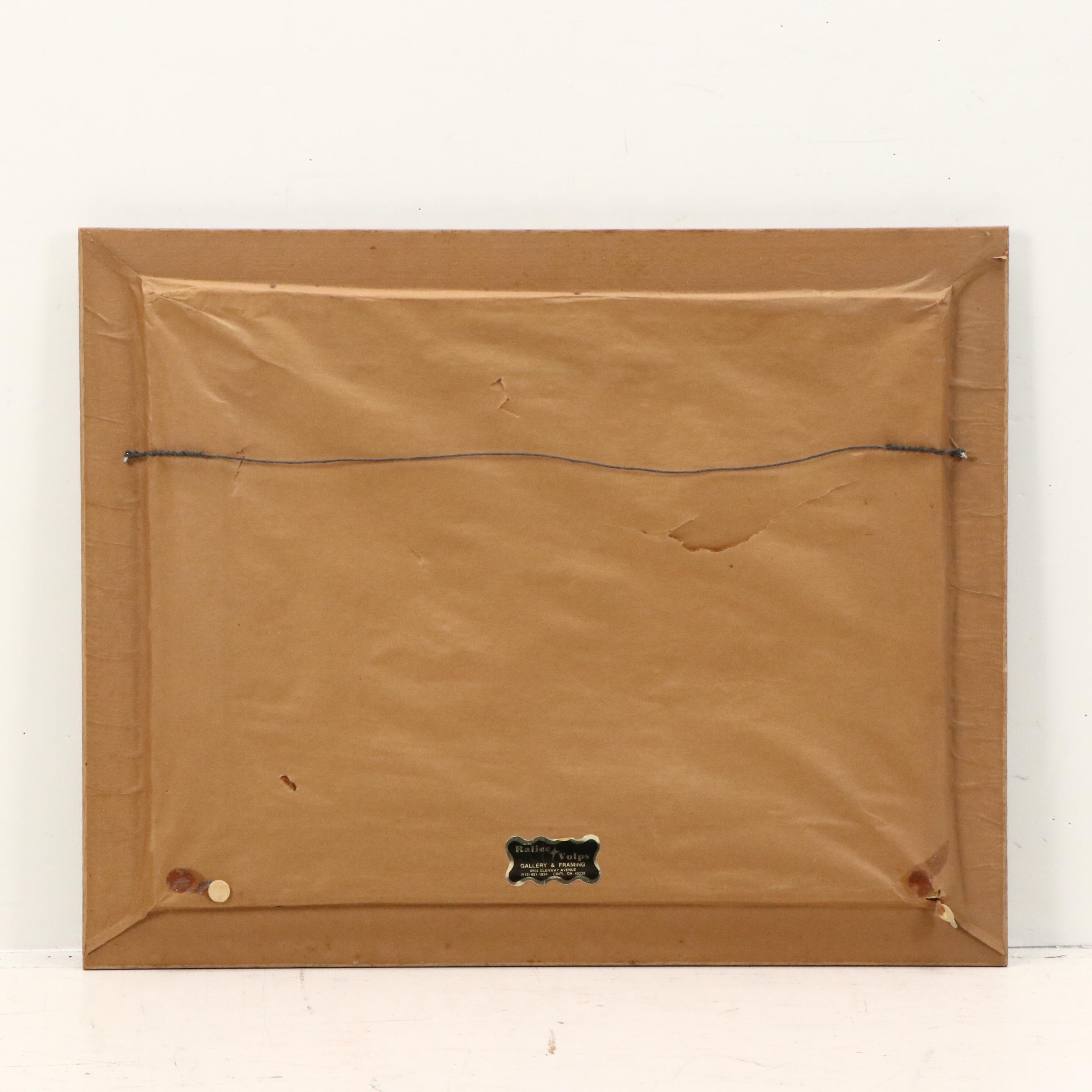 H. Bauer Impressionistic Oil Painting of Autumnal Streetcar Scene