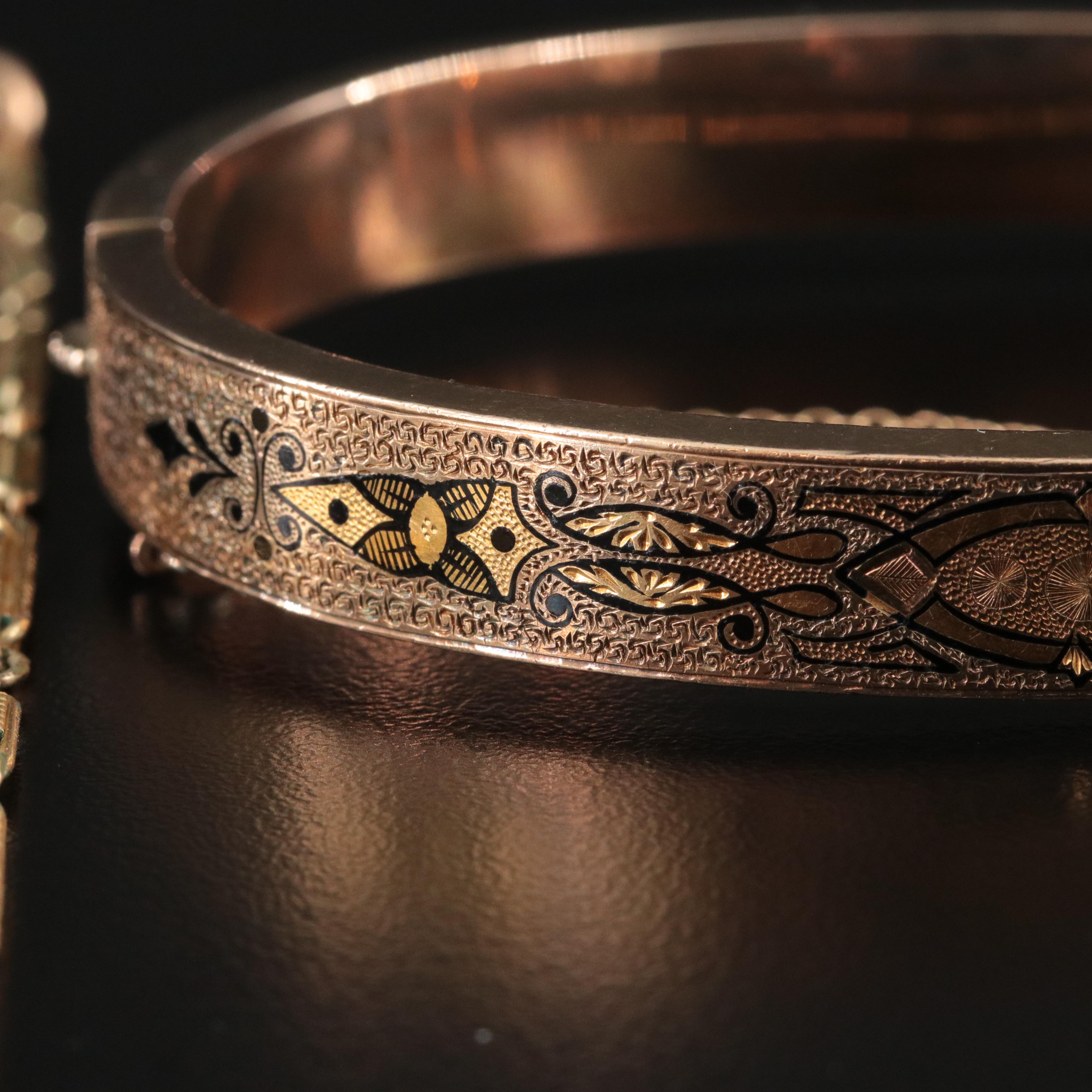 Carmen Cameo & Taille d’Epargné Bracelets with Shell & Gold-Filled Watch Chain