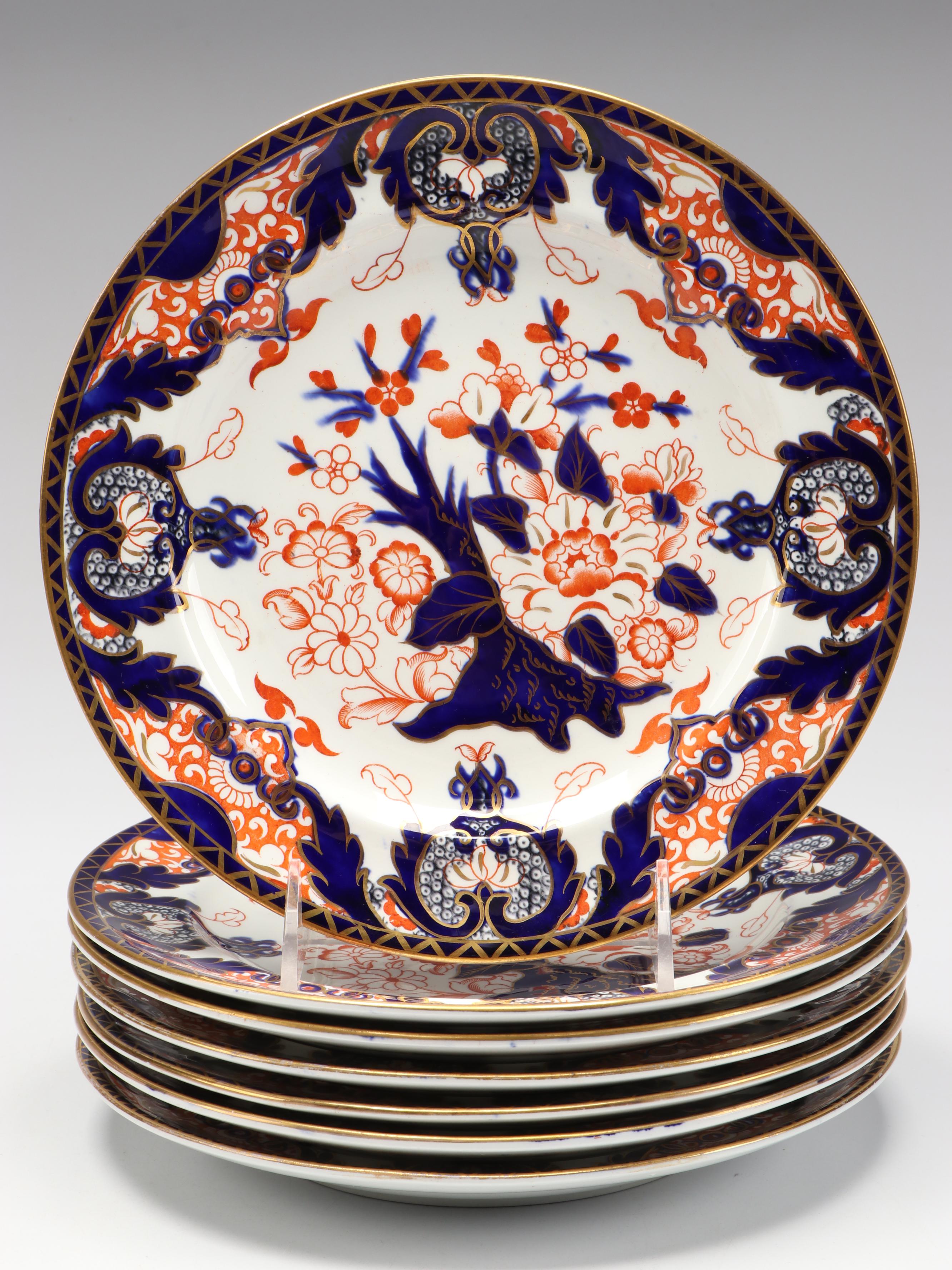 Royal Crown Derby "Kings" Luncheon Plates and Cake Stand