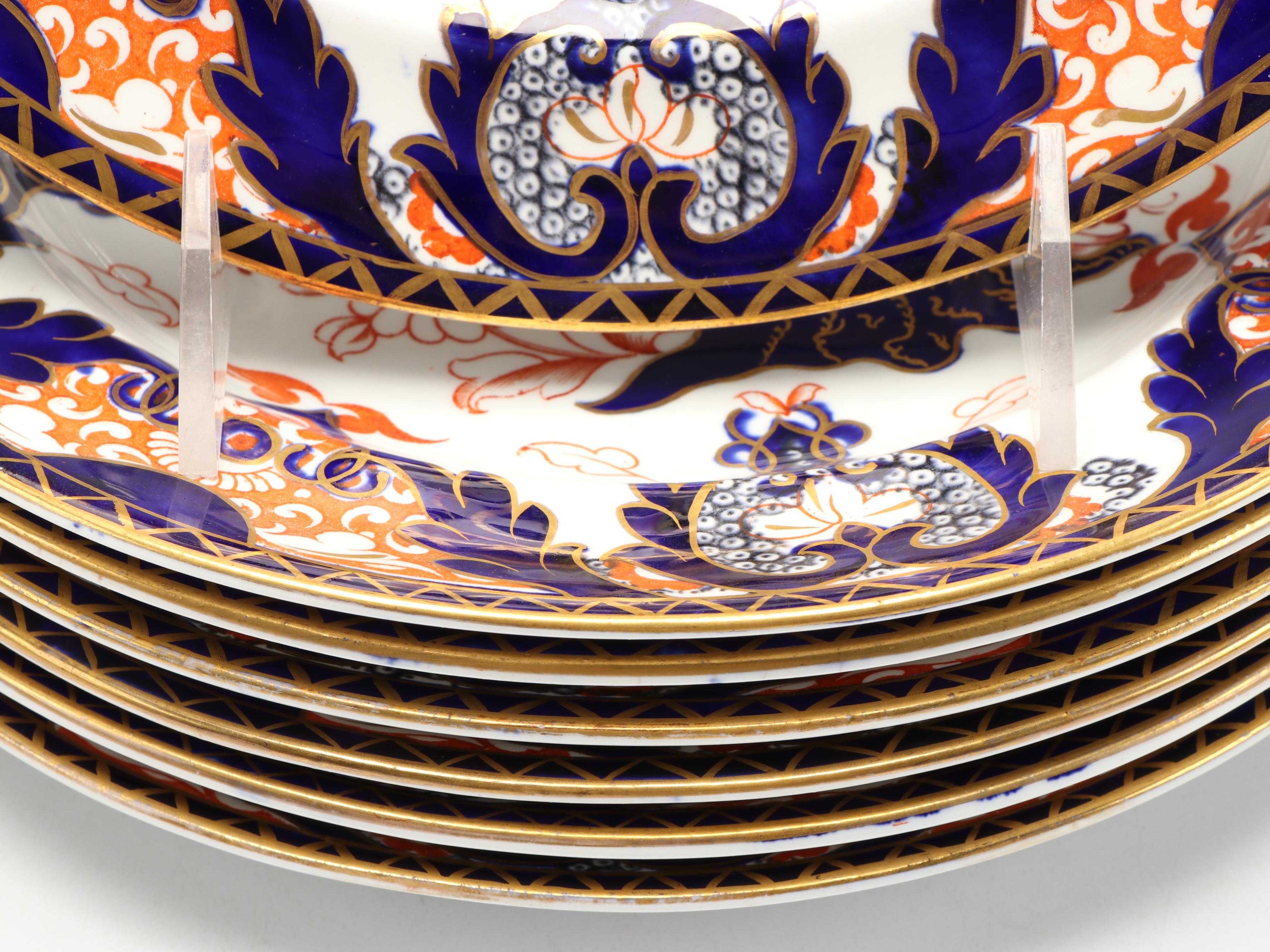 Royal Crown Derby "Kings" Luncheon Plates and Cake Stand