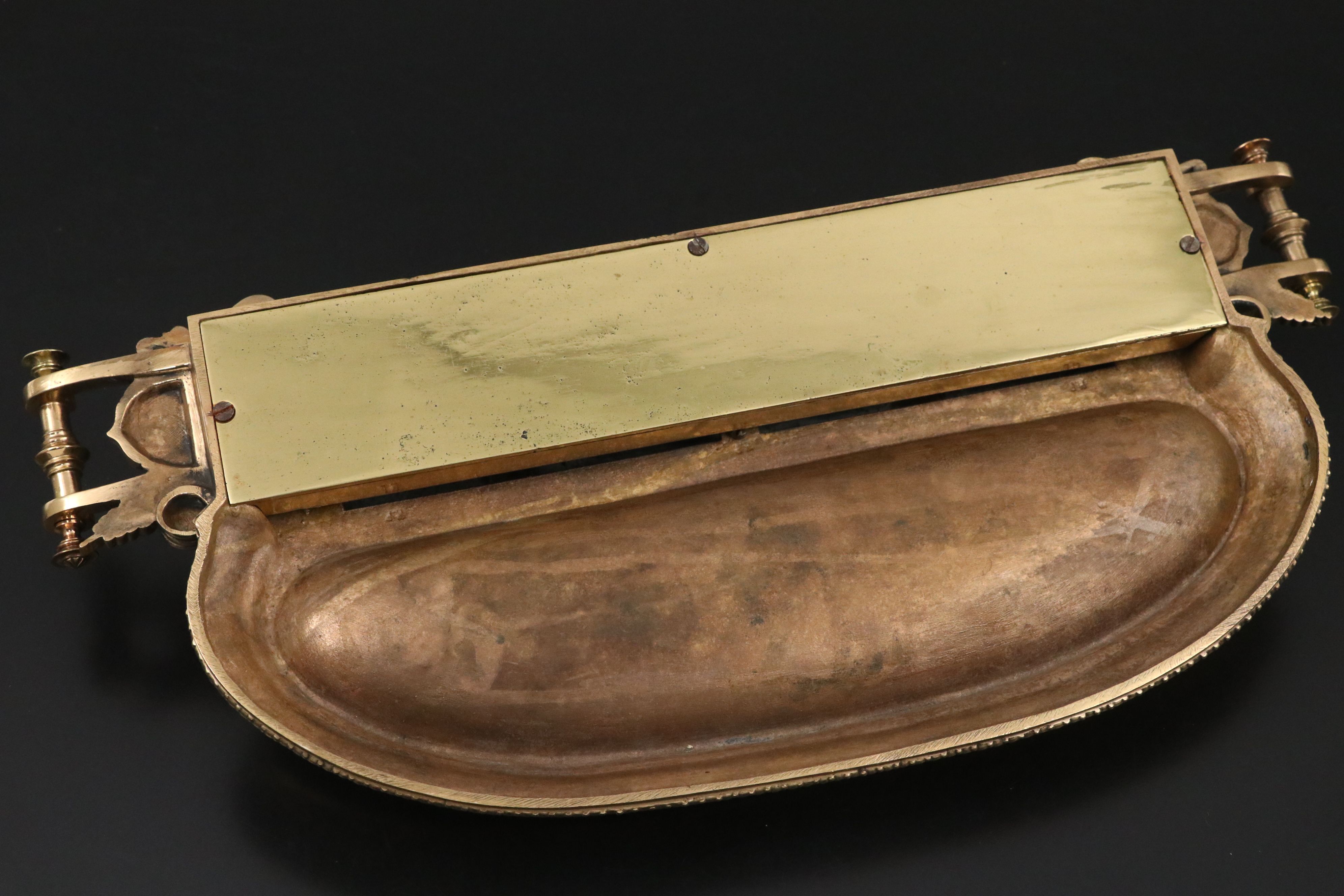 Baroque Style Repoussé Brass Inkwell