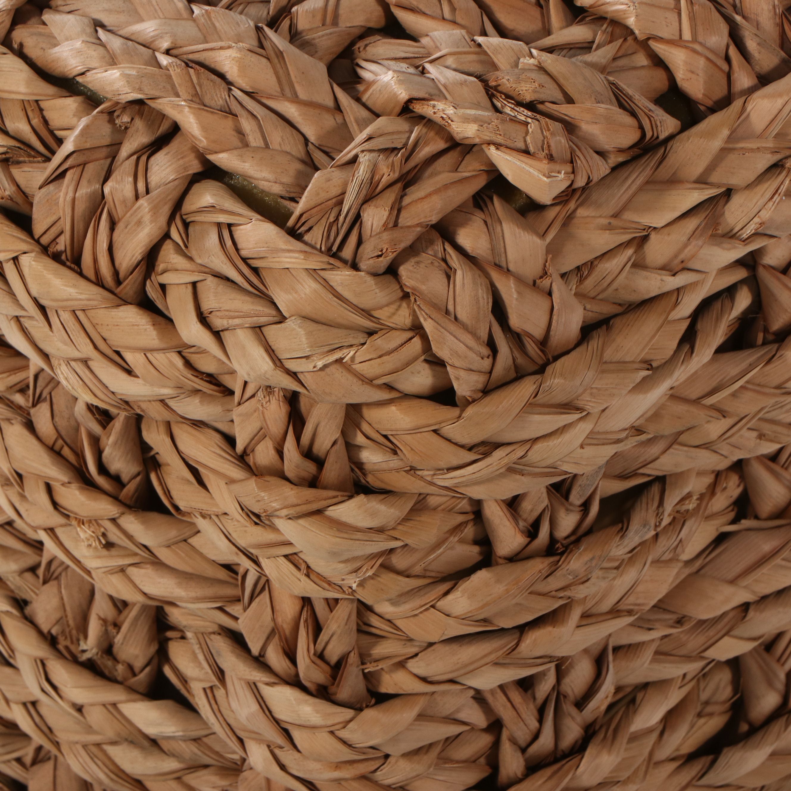 Contemporary Jute and Wood Ottoman