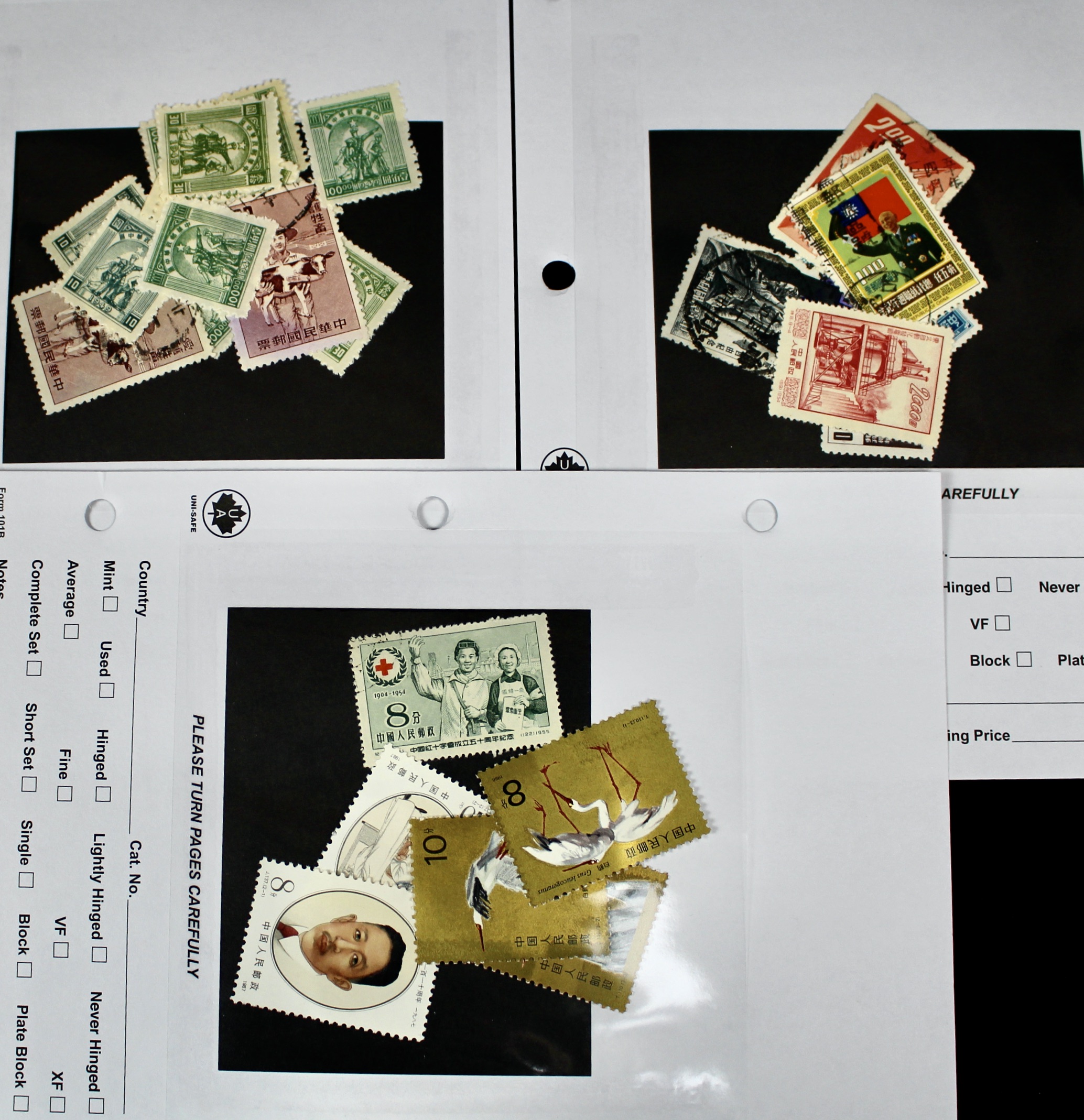 Seventy Pages of Chinese Postage Stamps, Mint and Used