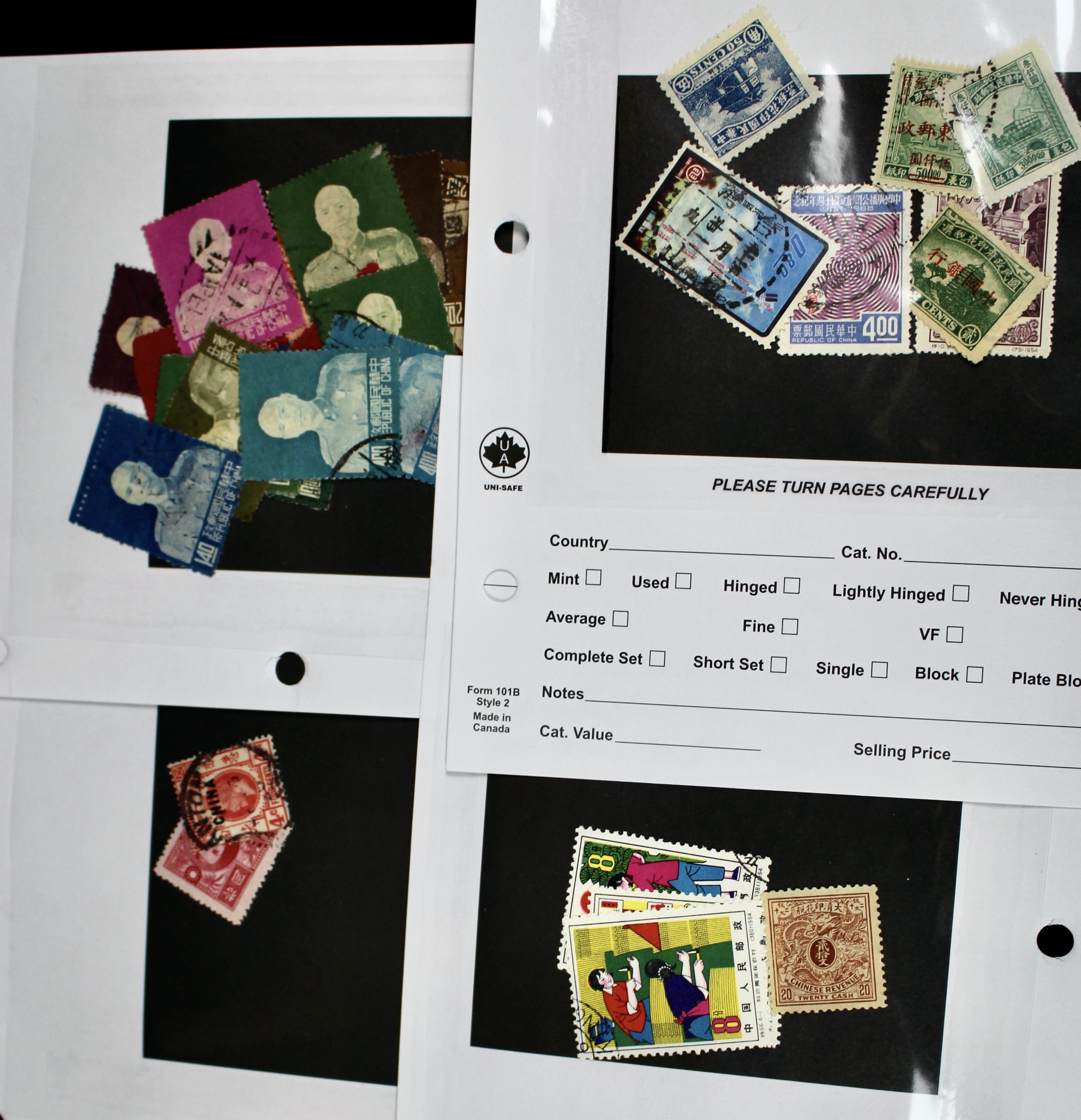 Seventy Pages of Chinese Postage Stamps, Mint and Used