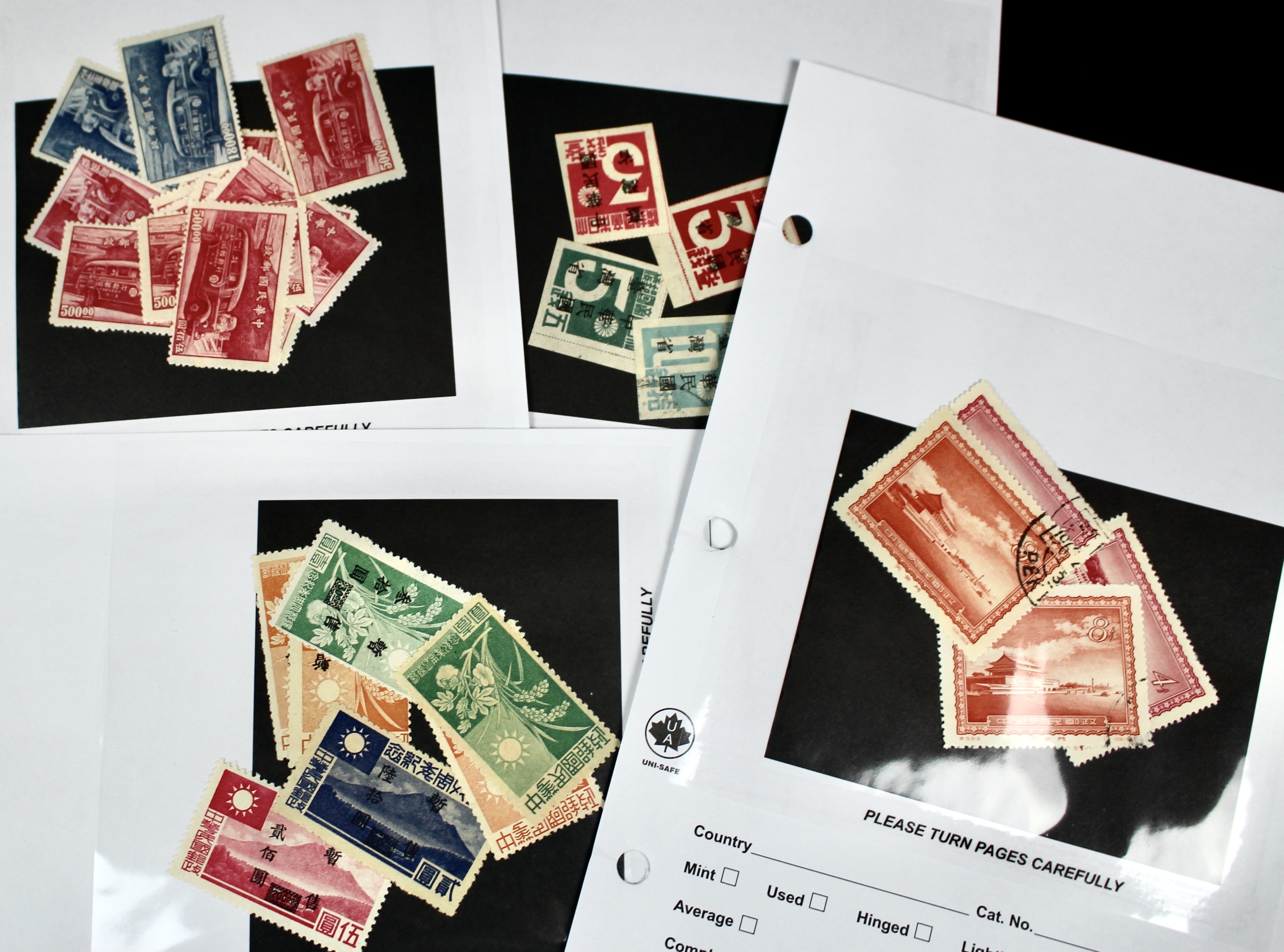 Seventy Pages of Chinese Postage Stamps, Mint and Used