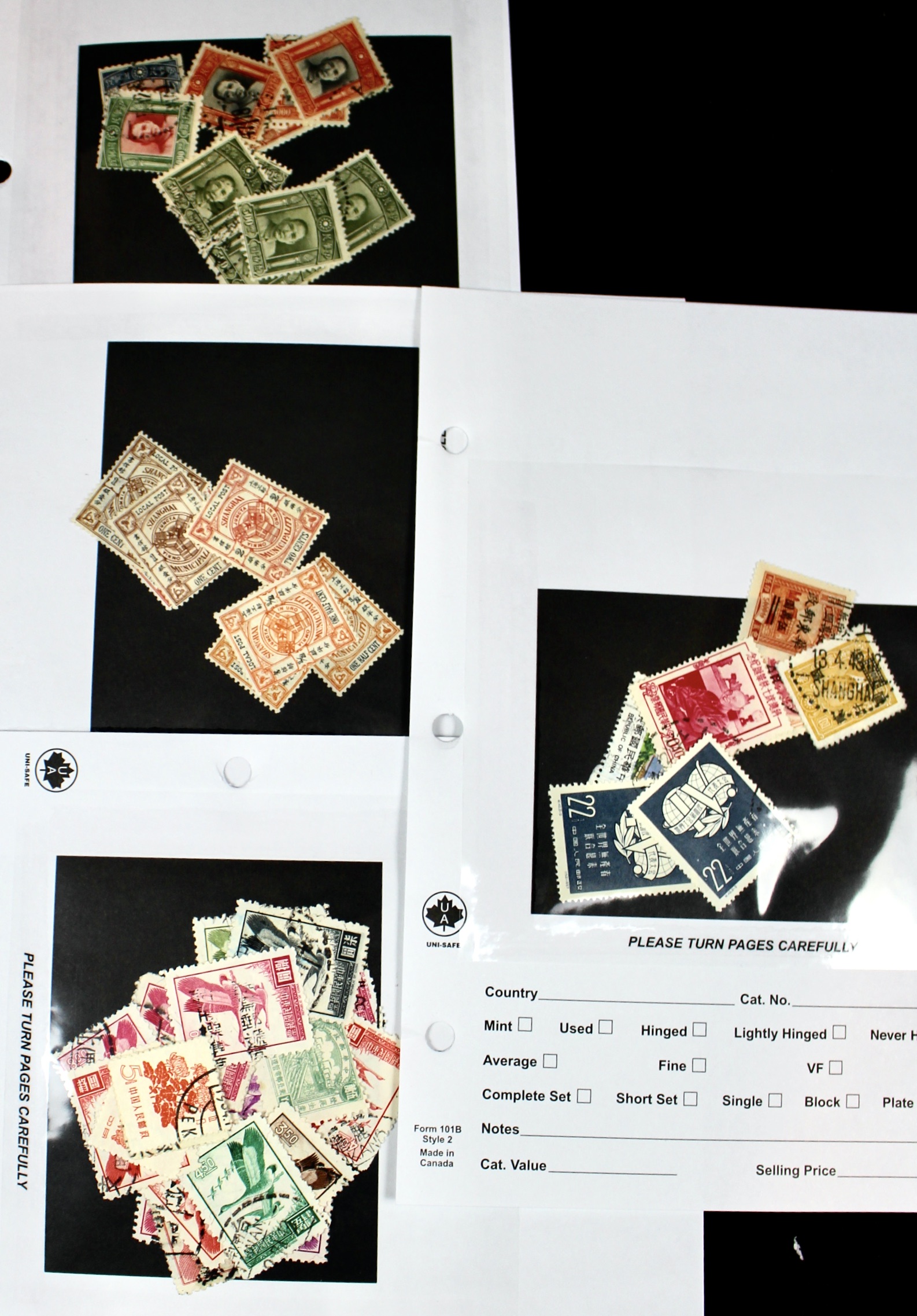 Seventy Pages of Chinese Postage Stamps, Mint and Used