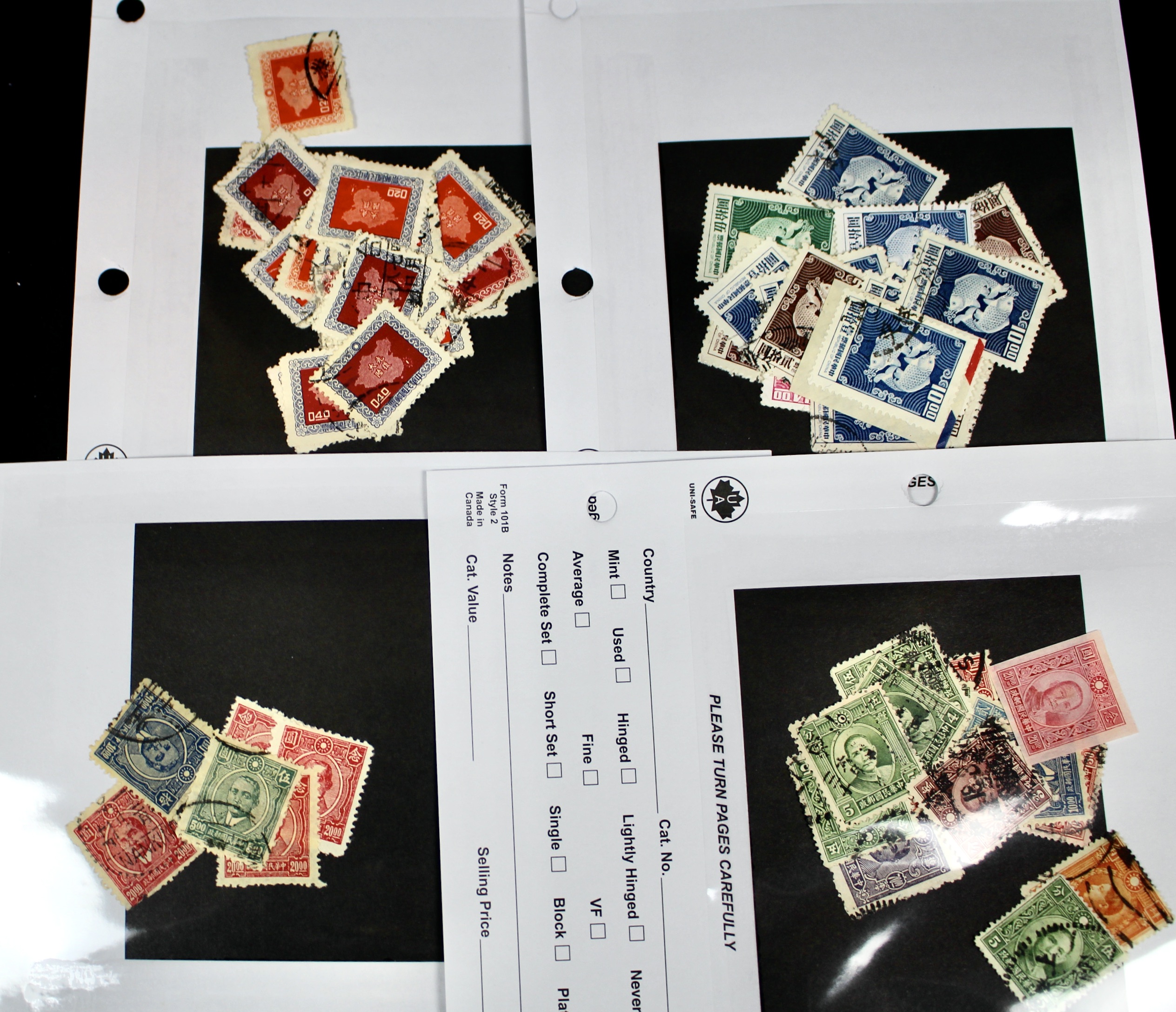 Seventy Pages of Chinese Postage Stamps, Mint and Used