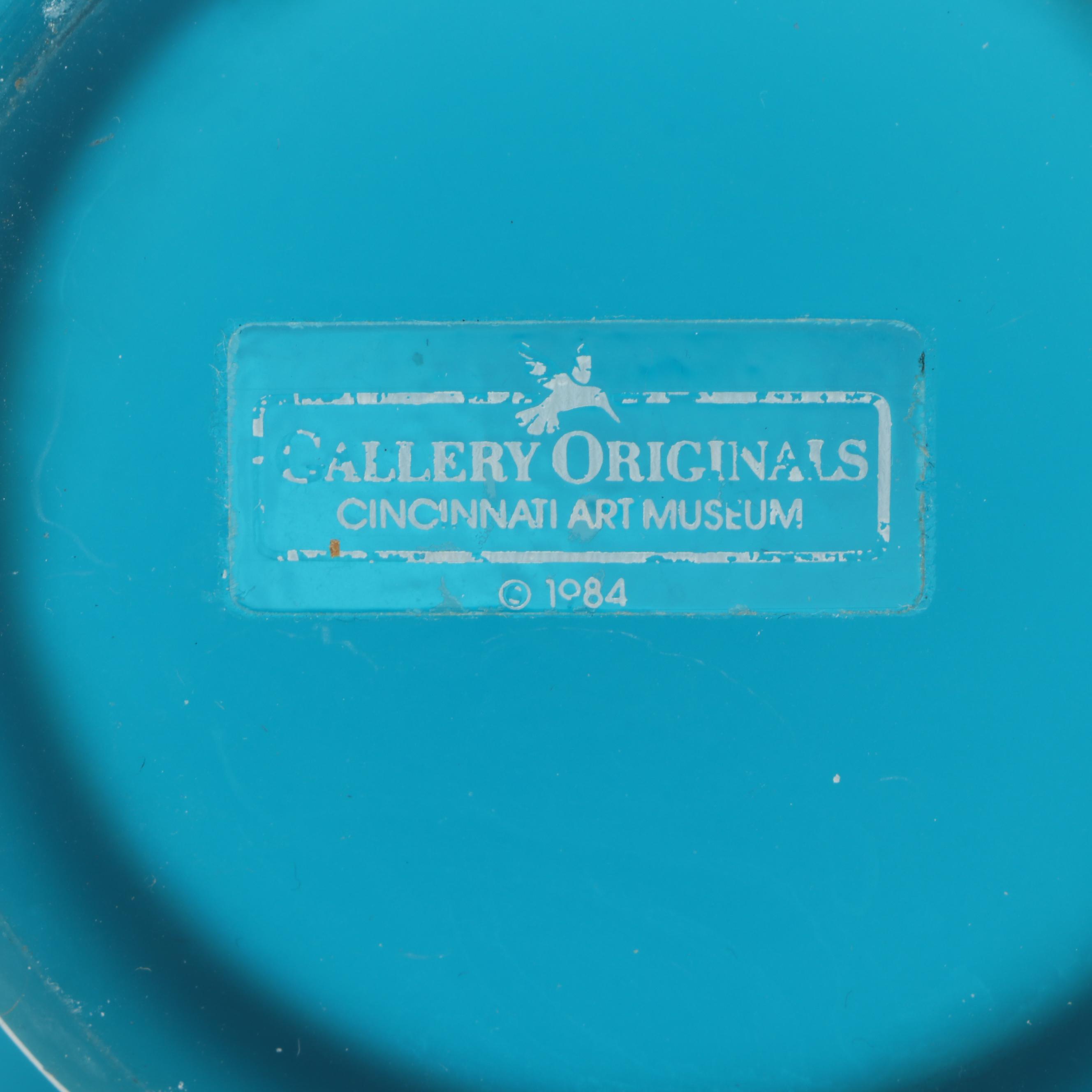 Fenton Gallery Originals for Cincinnati Art Museum Floral Blue Glass Vase