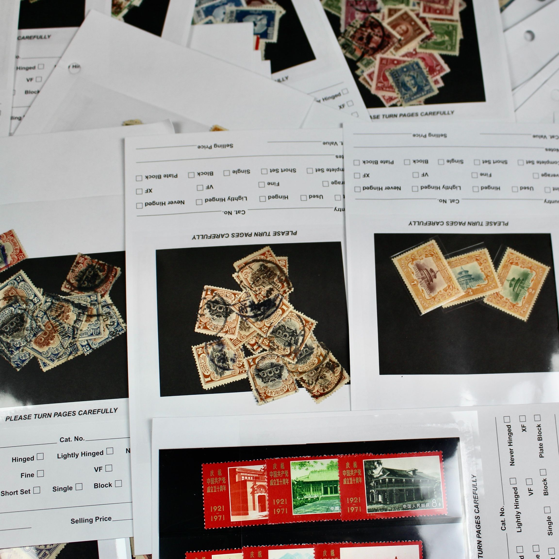 Seventy Pages of Chinese Postage Stamps, Mint and Used