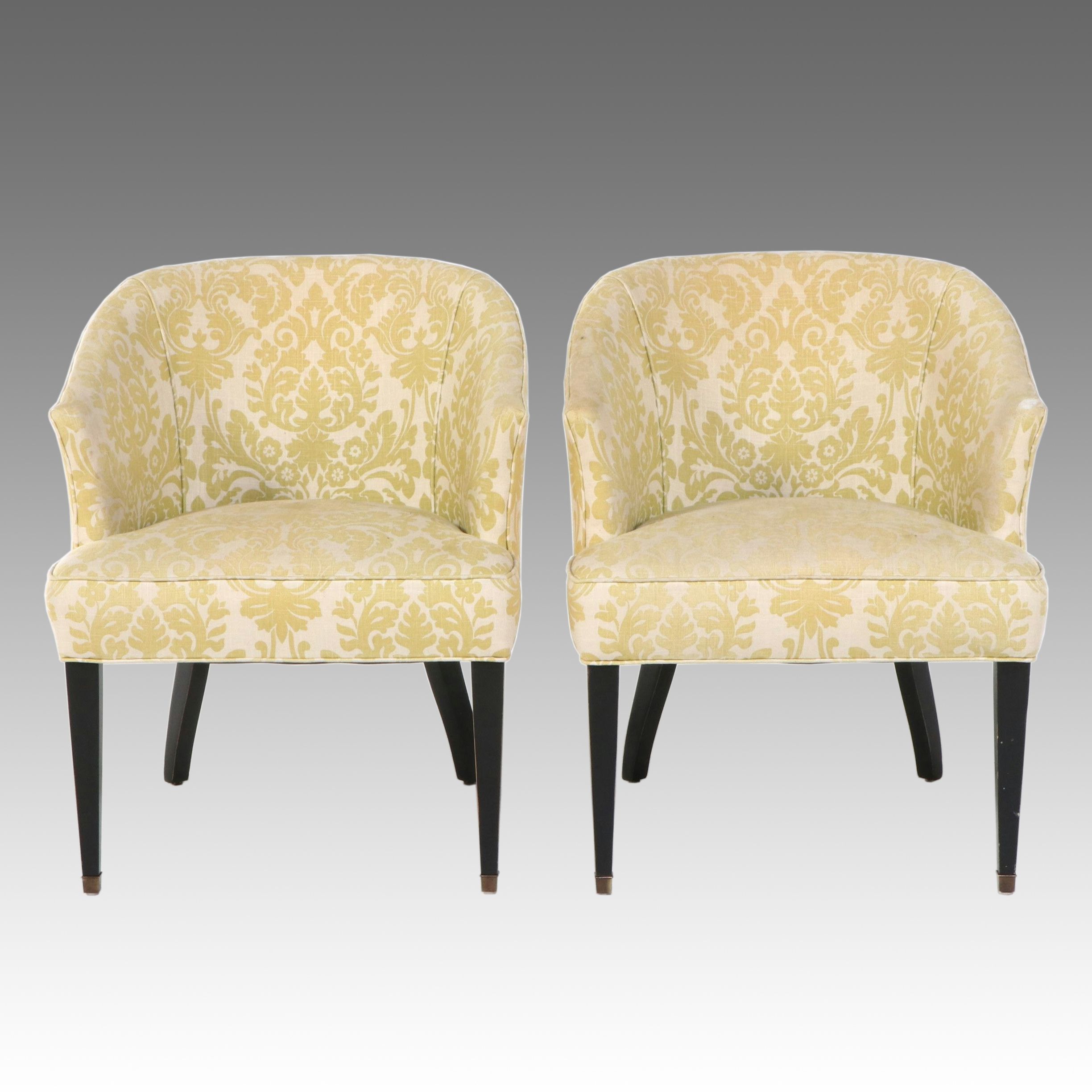 Pair of Regency Style Upholstered Club Chairs