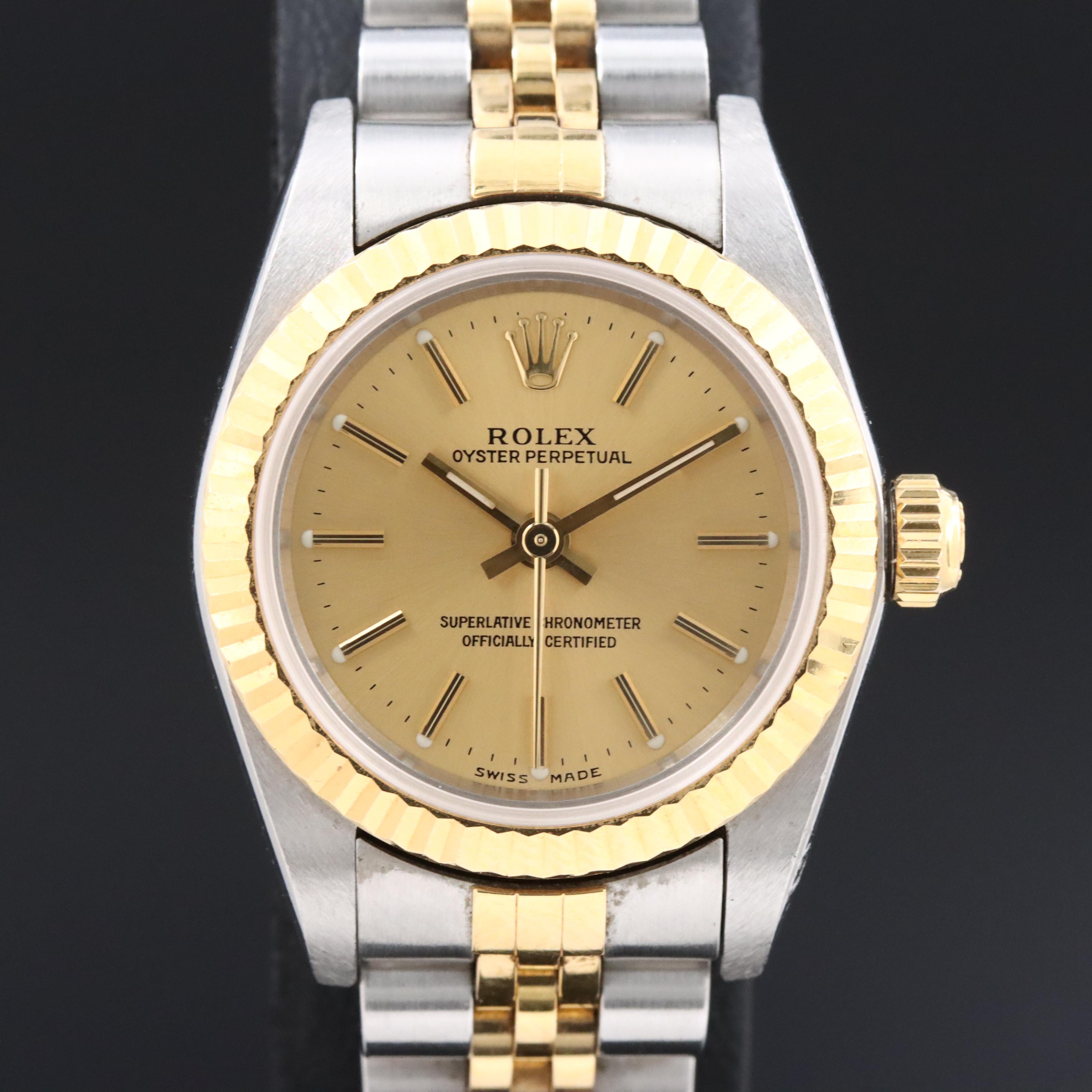 2004 Rolex Oyster Perpetual 18K & Steel Watch