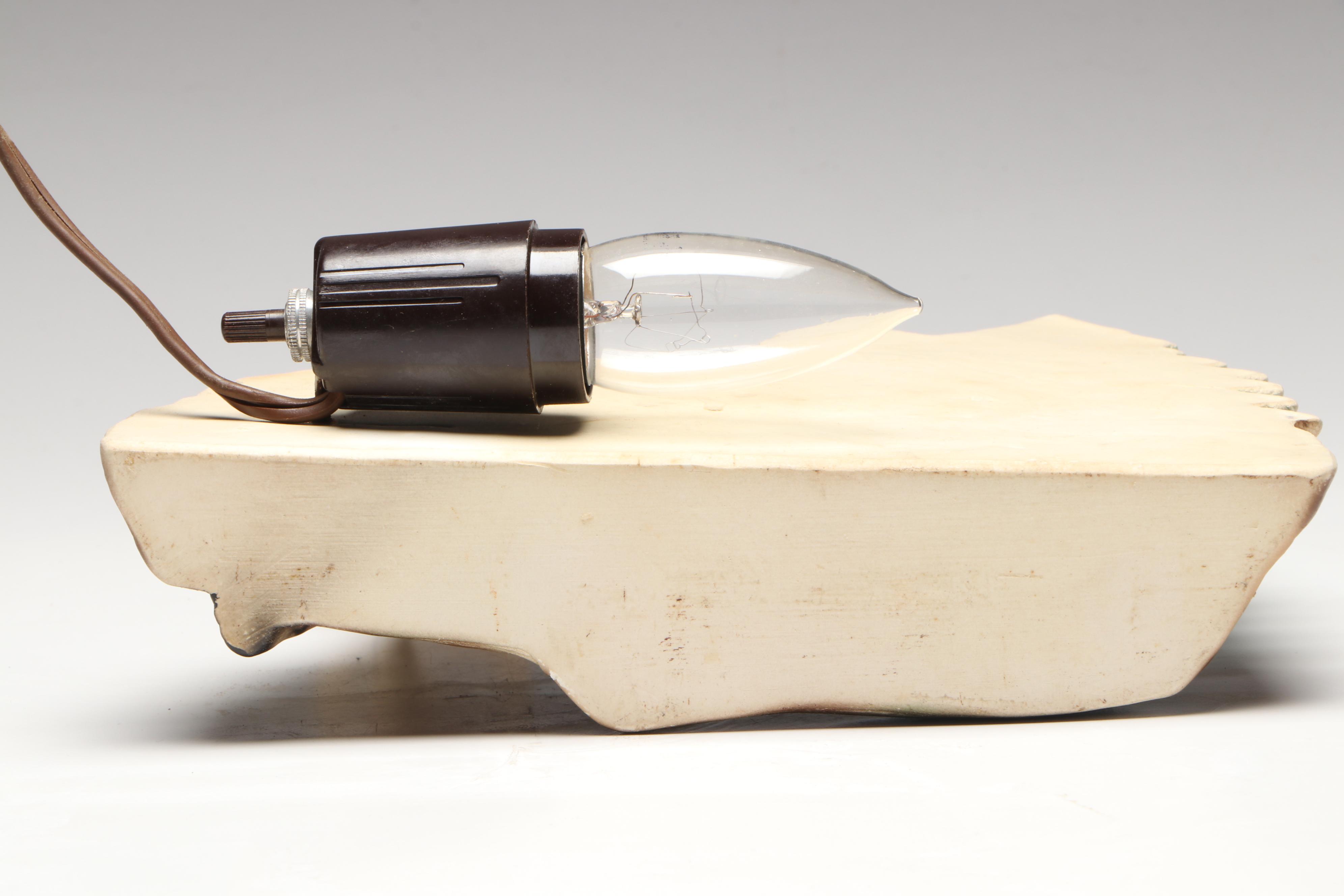 Mid-Century Stag and Pine Tree  TV Lamp