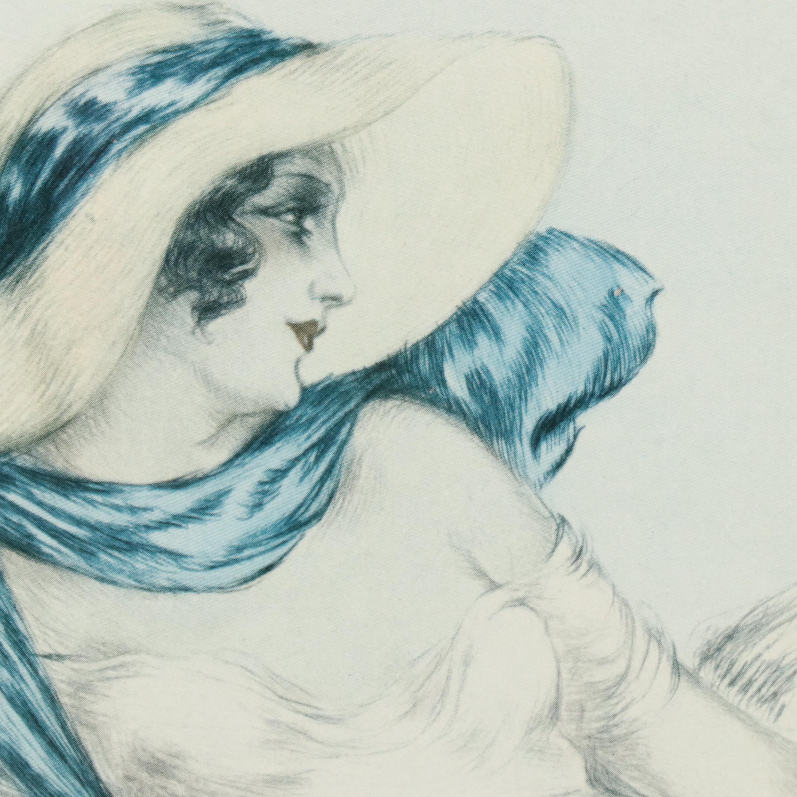 After Louis Icart Halftone "Les Hortensias"