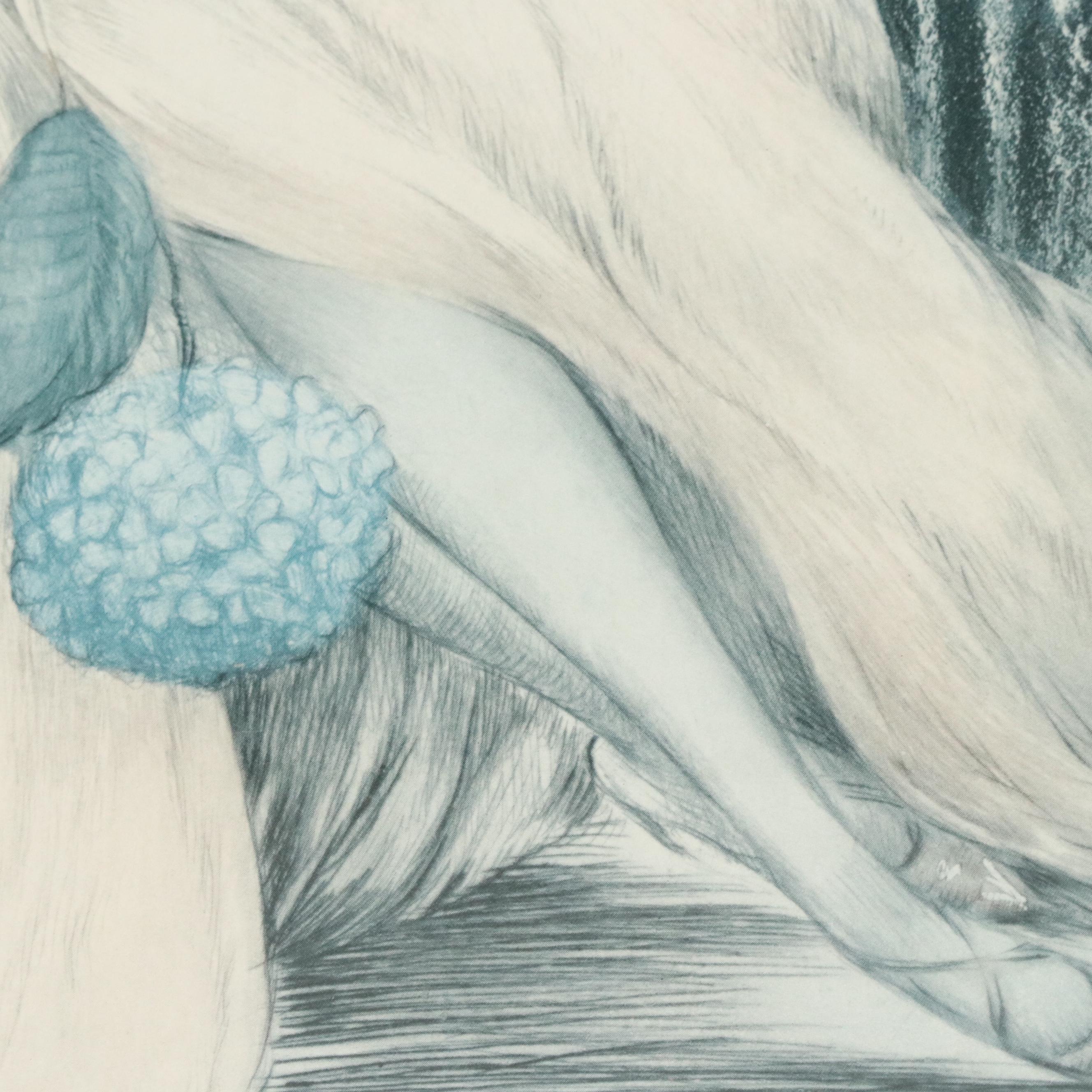 After Louis Icart Halftone "Les Hortensias"