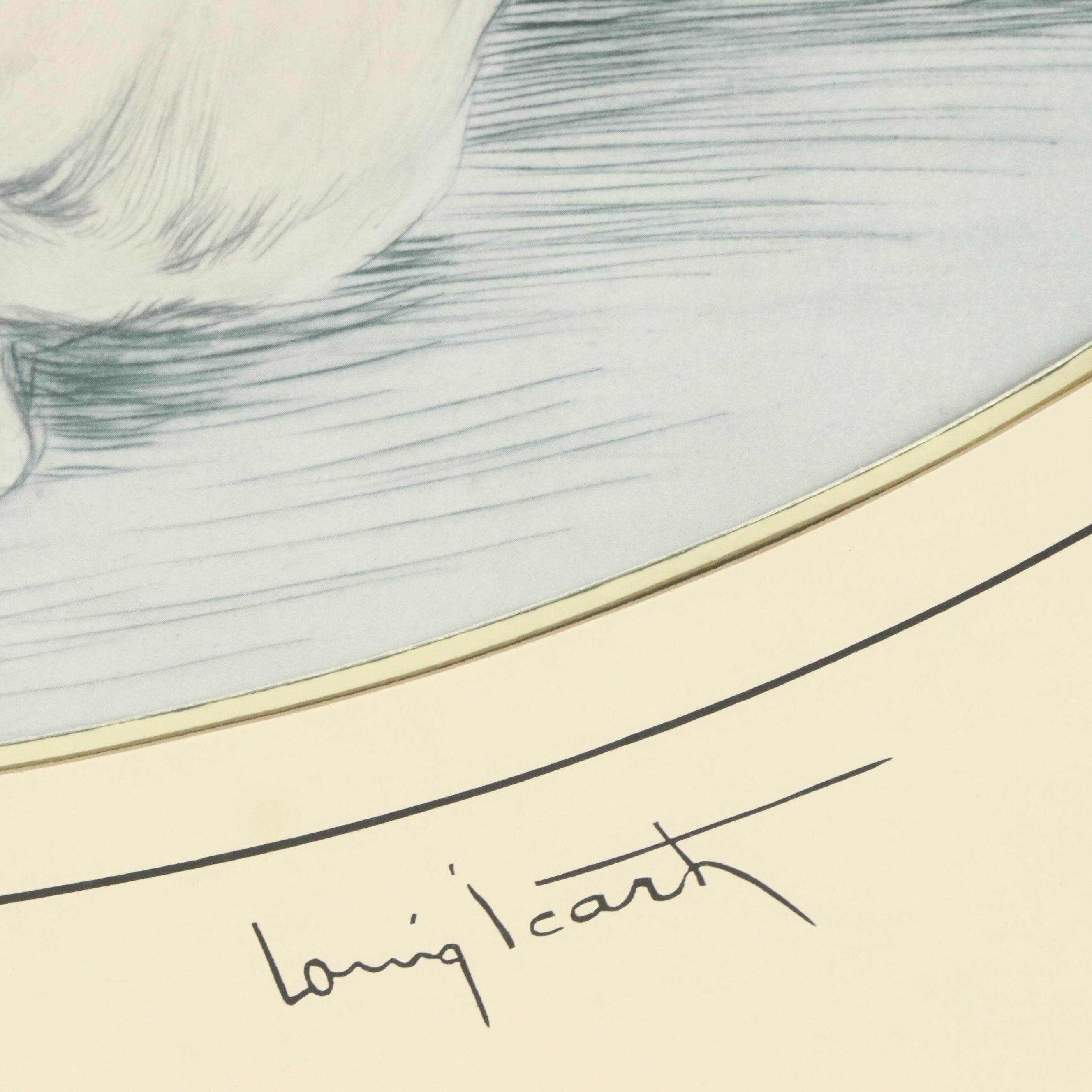 After Louis Icart Halftone "Les Hortensias"